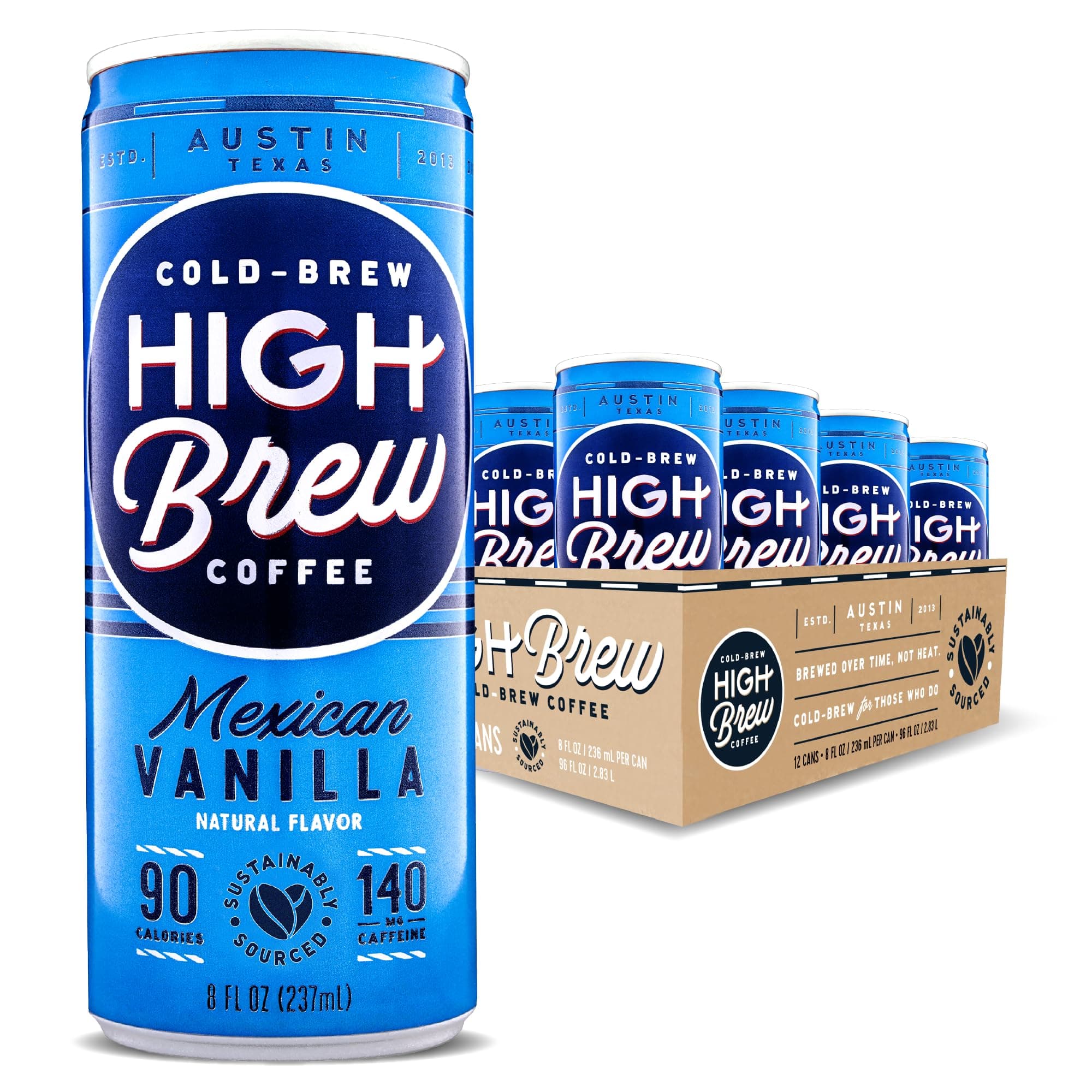 - High Brew Coffee, Cold Brew Coffee, Mexican Vanilla, 8 FL Oz, Ready-To-Drink (Pack of 12)