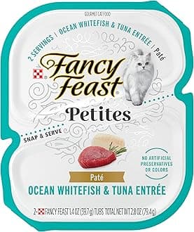 Purina Fancy Feast Gourmet Pate Wet Cat Food, Petites Ocean Whitefish & Tuna Entree - 2.8 Ounce (Pack of 12)