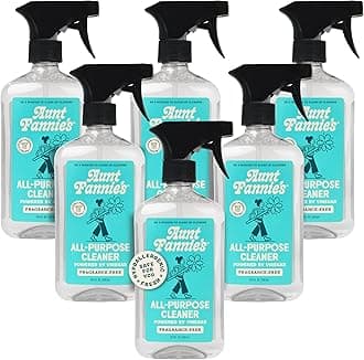 Aunt Fannie'sAll Purpose Household Cleaner, Multi-Surface Spray Cleaner, Powered by Vinegar for Kitchen, Bath, Windows and Countertops, Fragrance Free, Pack of 6