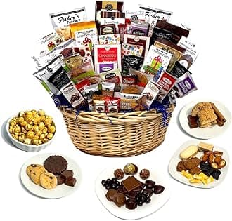 Easter Gourmet Gift Basket with Chocolate, Cookies, Candy, and Snacks. Hand-Crafted with premium foods for Kids, Men, Women, Friends, Family, and Teens (56 Piece)