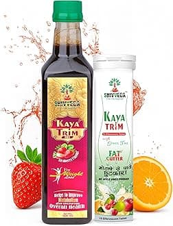 Kaya Trim Weight Loss Ayurvedic Syrup with Fat Cutter Effervescent Tablet Containing Green Tea Extract for Men & Women | No Apple Cider Vinegar | Boosts Metabolism & Energy