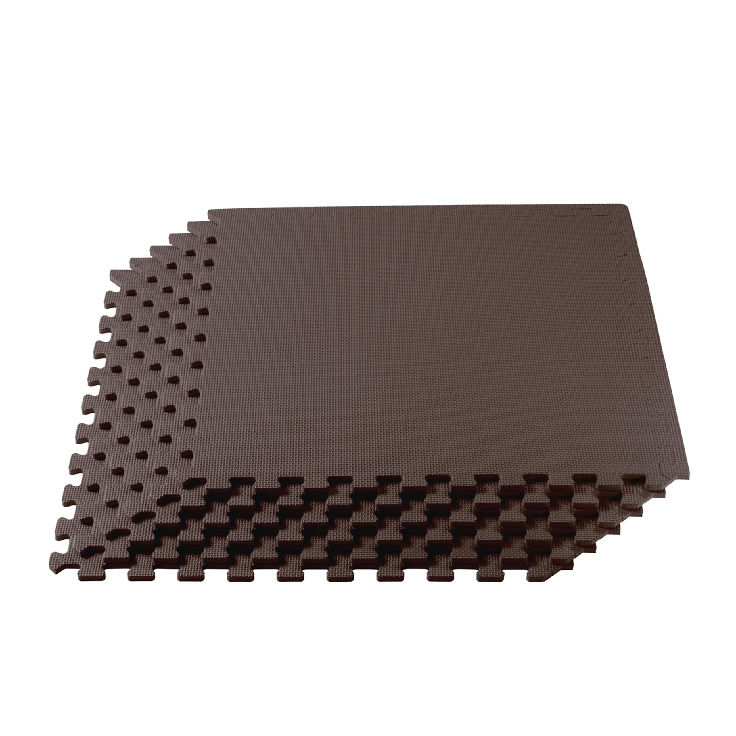 We Sell Mats 3/8 Inch Thick Multipurpose Exercise Floor Mat with EVA Foam, Interlocking Tiles, Anti-Fatigue for Home or Gym, 24 in x 24 in