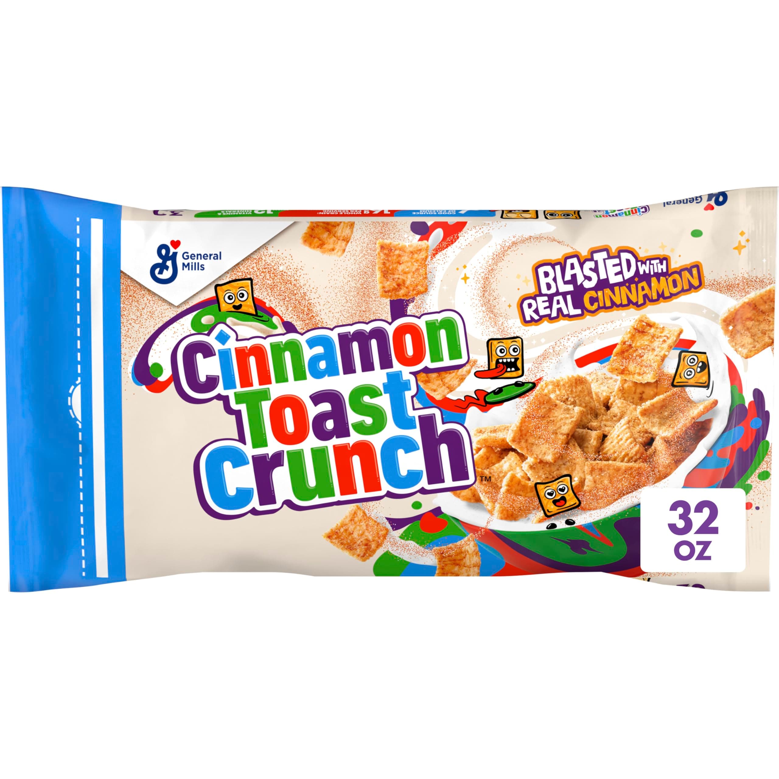 Breakfast Cereal, Crispy Cinnamon Cereal, Value Bag, 32 oz