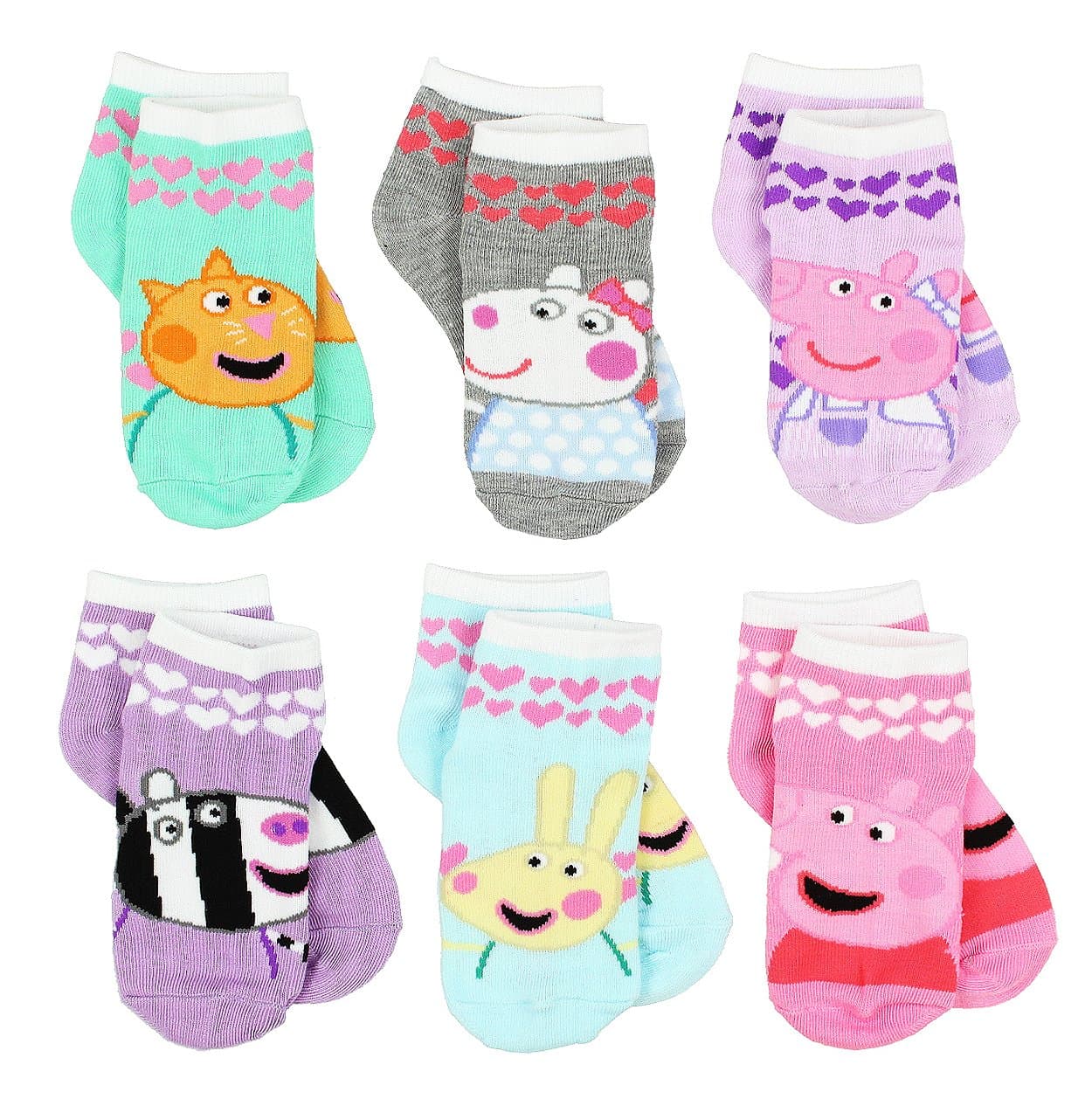 Peppa Pig Girls 6 pack Socks