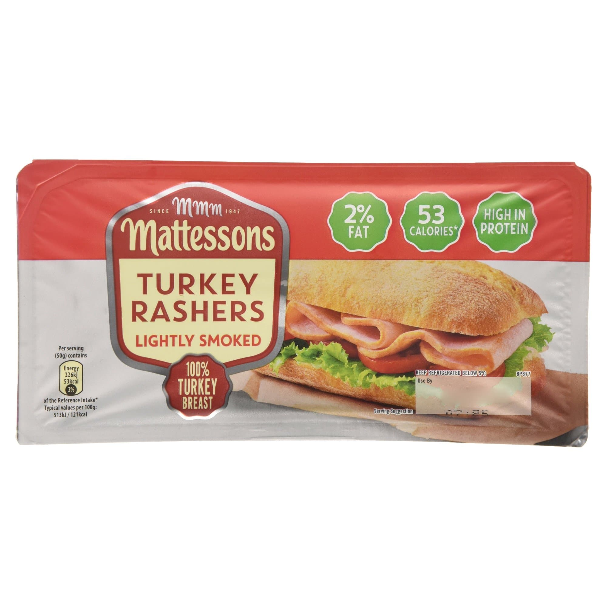 Mattessons Smoked Turkey Rashers, 200g