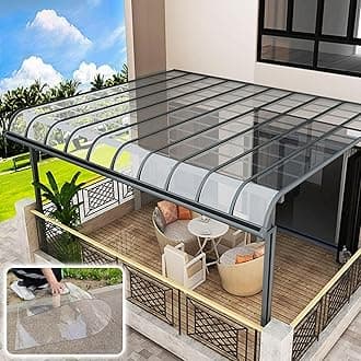Transparent Polycarbonate Roofing Sheet, Outdoor Patio Greenhouse Panels, UV Rain Protection Rain Pergola Roof Panels, for Patios, Partitions, Etc, Roof(Clear,2.3X 19.7ft)