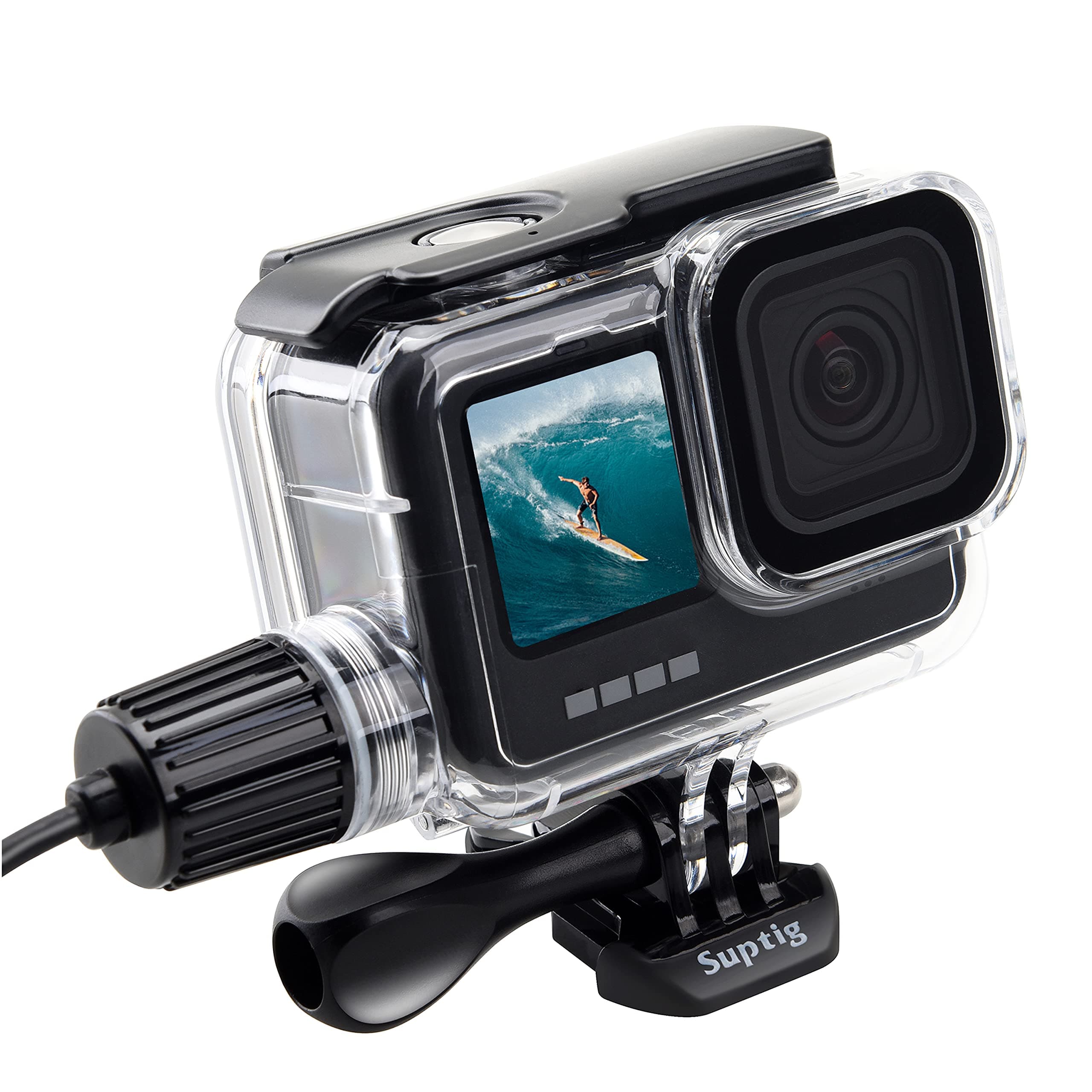 Suptig Waterproof Case, Underwater Case, Diving Case Protective Compatible for Gopro Hero 13, 12, 11, 10, 9 Black Waterproof 164Ft