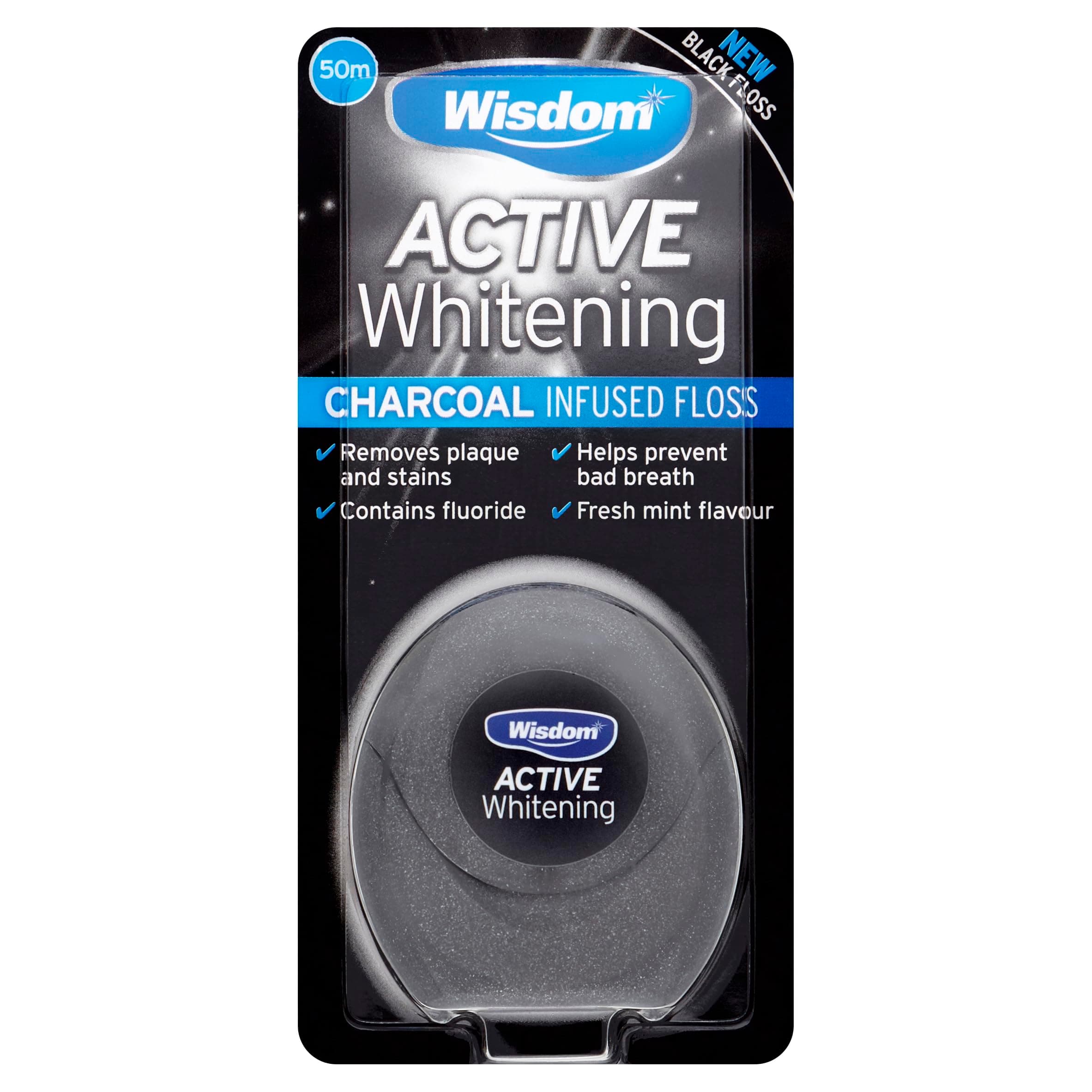 Active Whitening Charcoal Floss 50m
