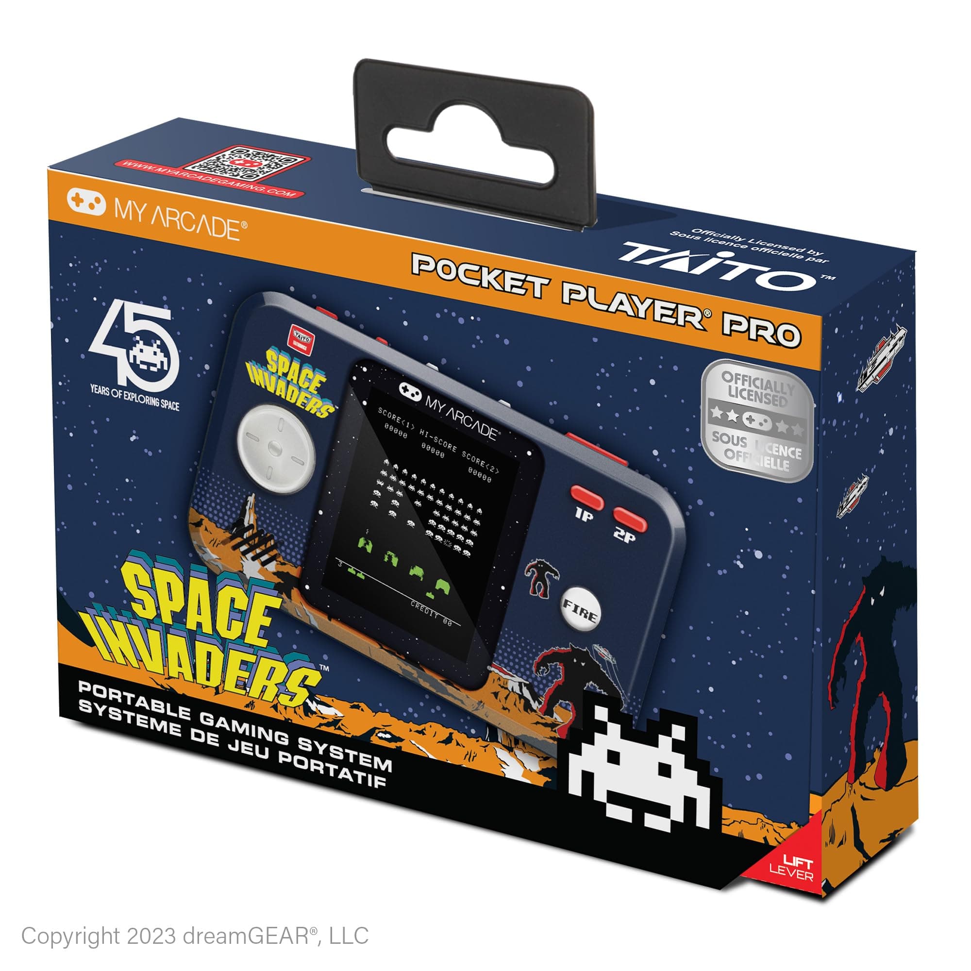 My Arcade Space Invaders Pocket Player Pro Handheld Portable Gaming System, Black