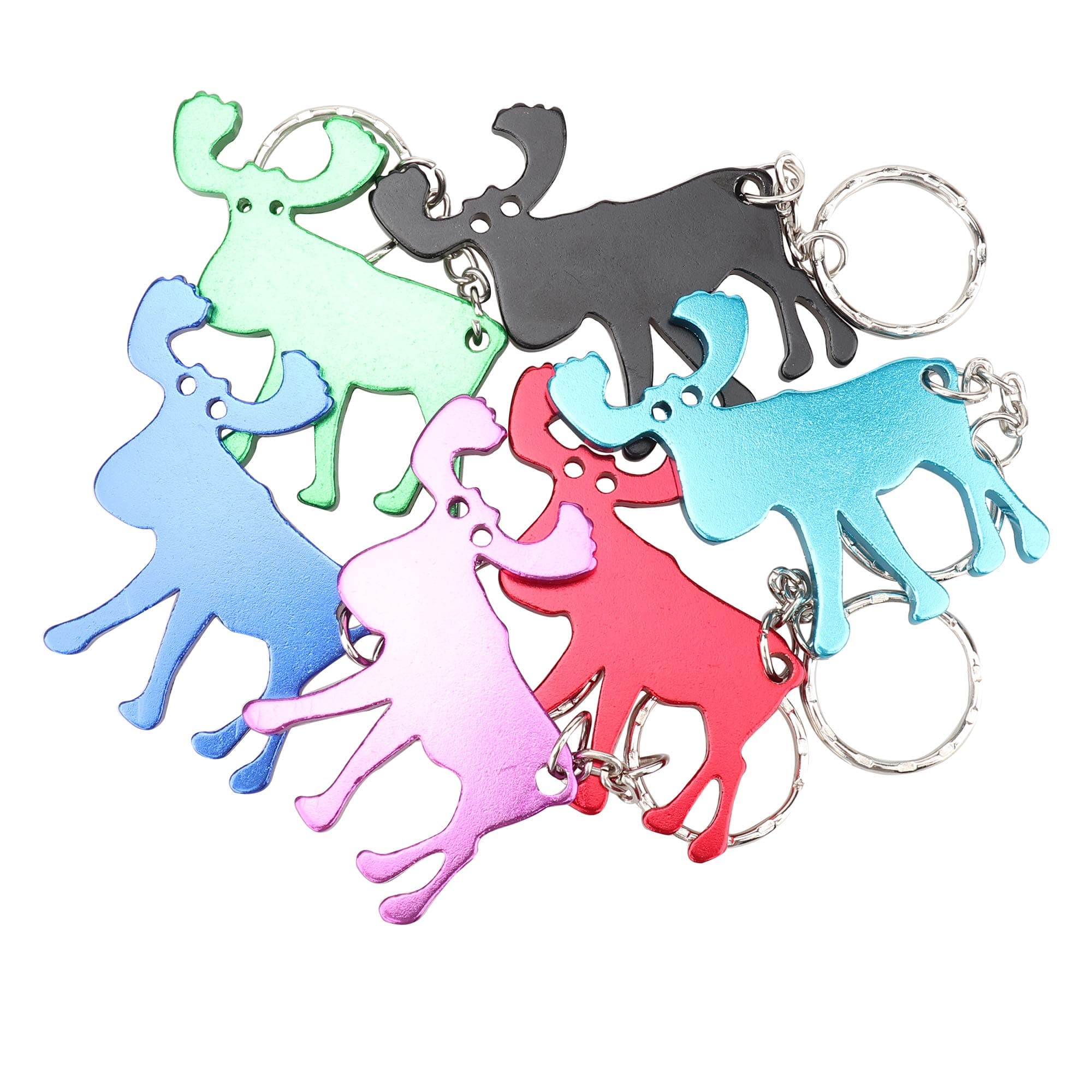 swatom Moose Shaped Bottle Opener Keychain Key Ring Chain Ring Accessories Random Colour