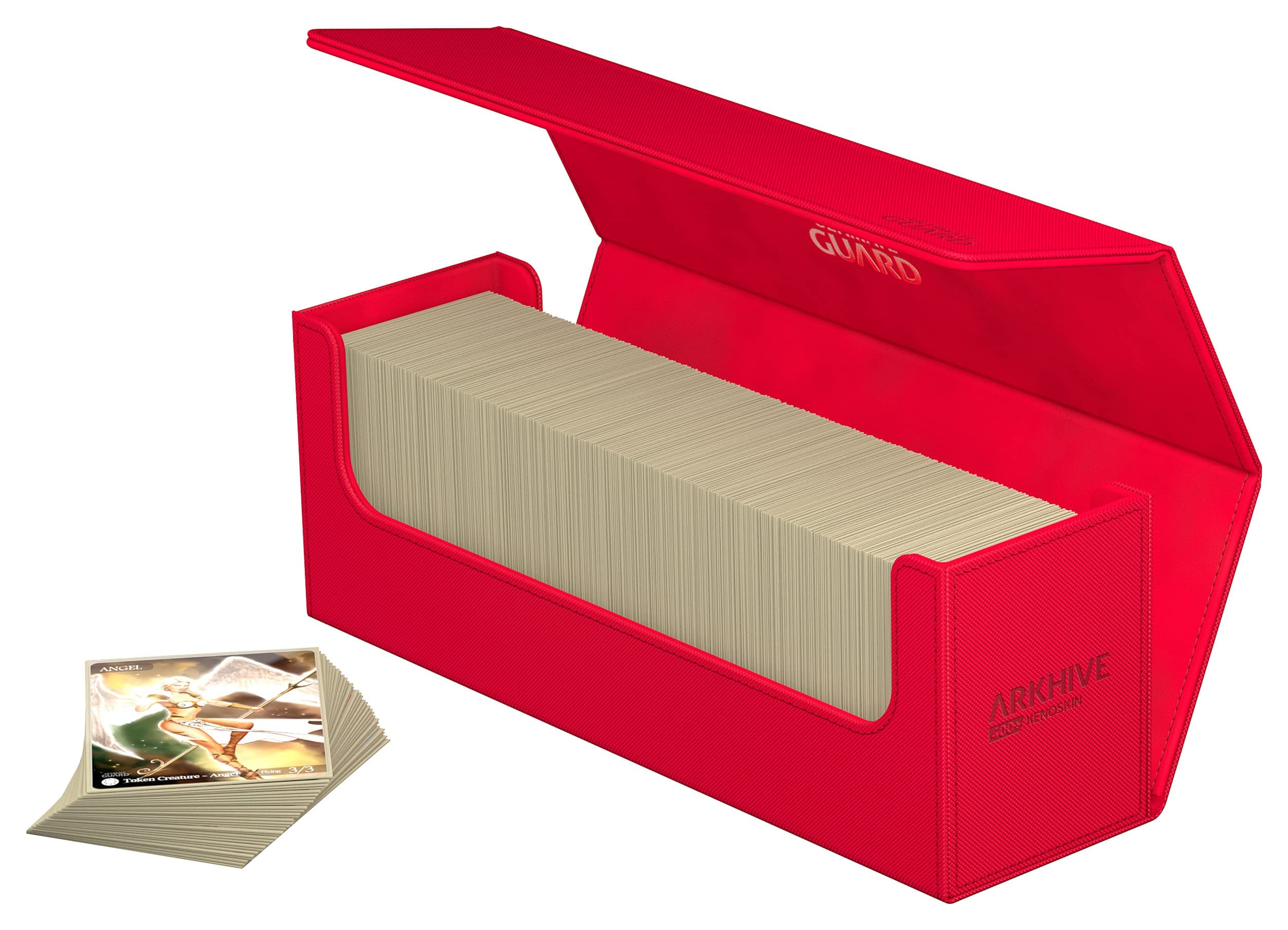 Ultimate GuardArkhive 400+, Deck Case for 400 Double-Sleeved TCG Cards, Red, Compatible with Boulders, Magnetic Closure & Microfiber Inner Lining