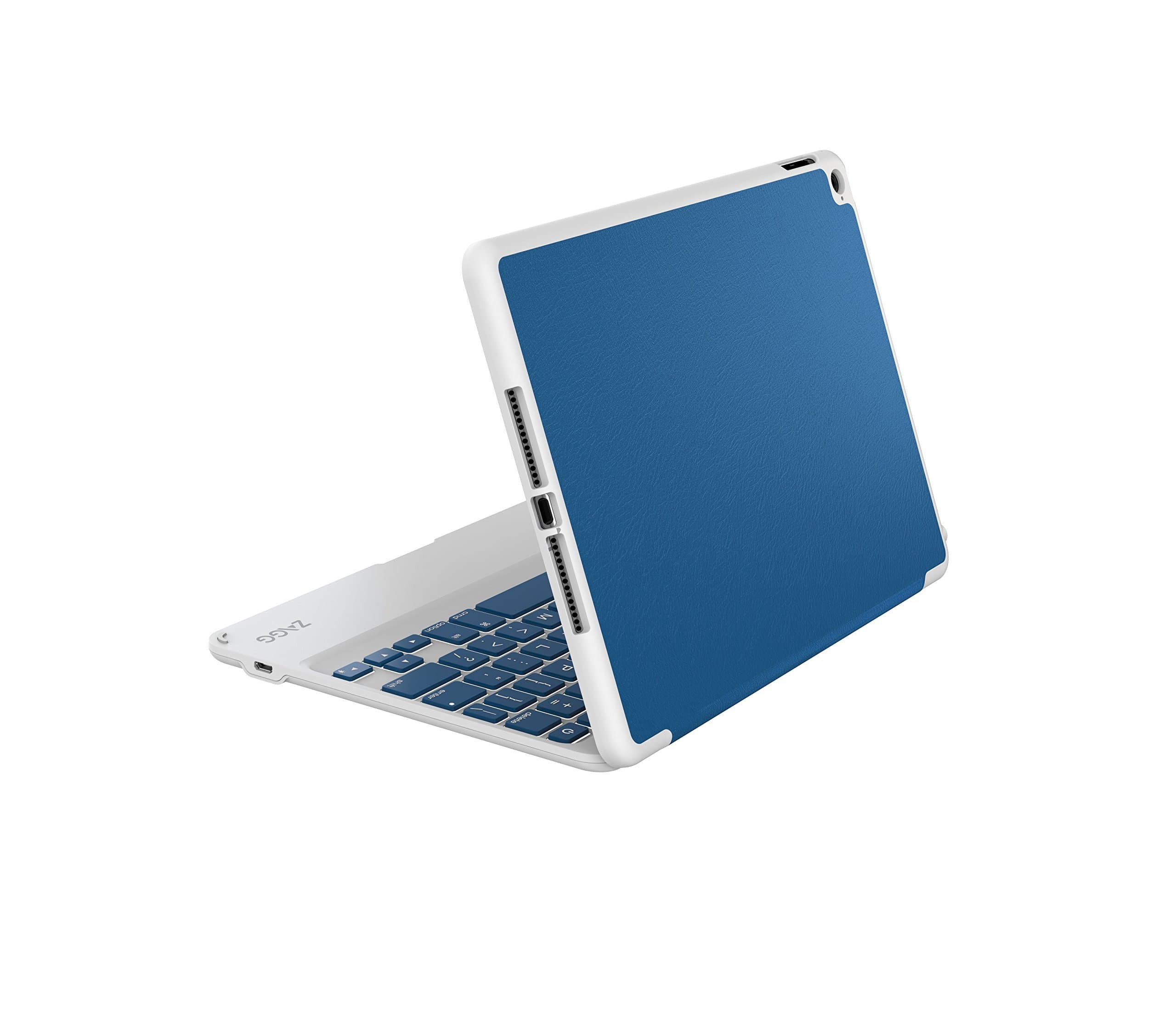 ZAGG フォリオケース、iPad Air 2用Bluetoothキーボード付きヒンジ付き - ブルー