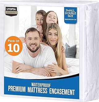 Utopia Bedding Premium Waterproof Mattress Encasement Small Double Bed (120 x 190 x 30 cm) Pack of 10, Zippered Mattress Protector, Bed Bug and Dust Mite Proof Mattress Cover, White