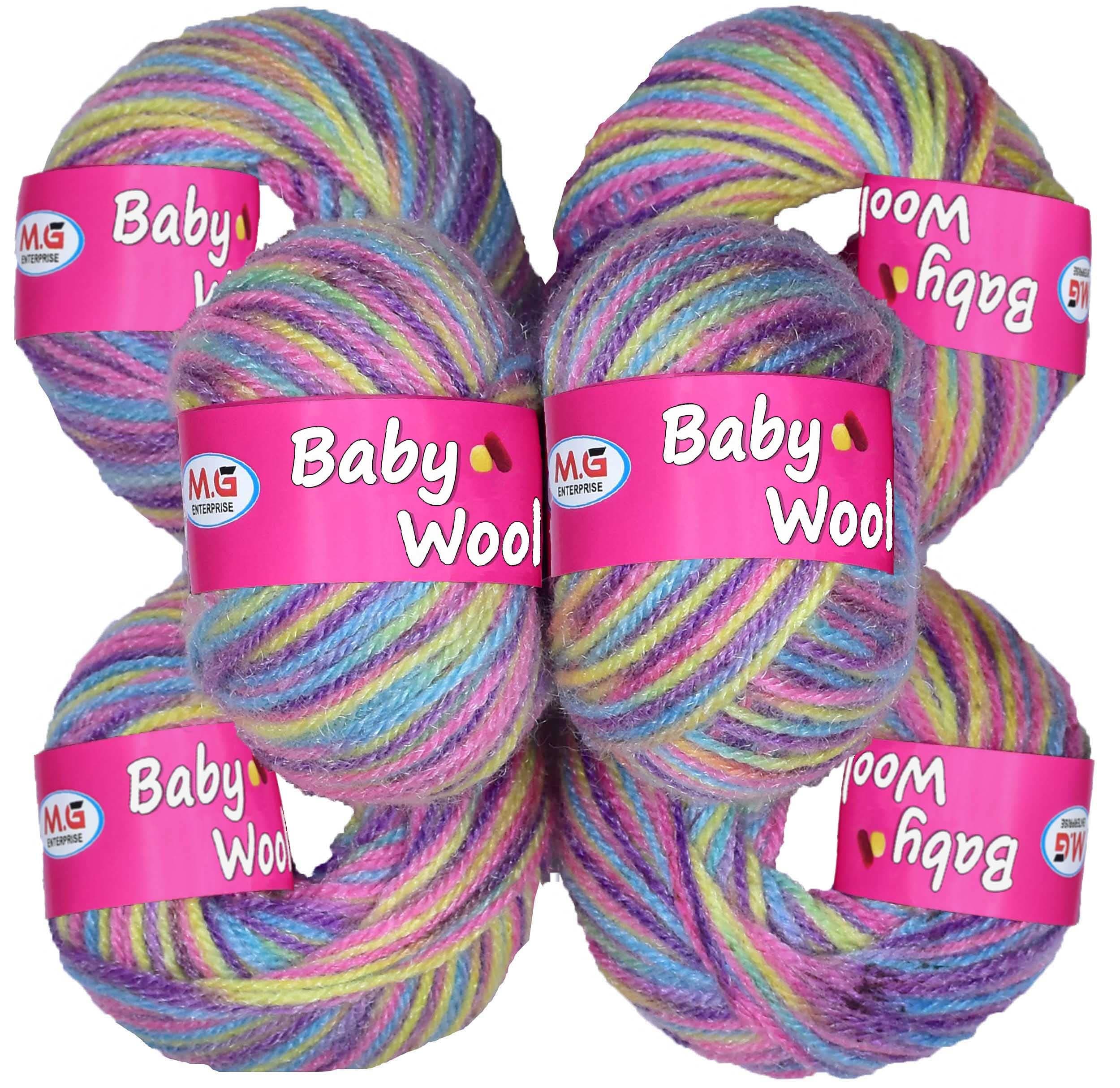 M.G ENTERPRISE Premium Wool 100% Acrylic Wool Multi Chritmas (12 pc) Baby Wool M/G Wool Ball Hand Knitting Wool/Art Craft Soft M/G Fingering Crochet Hook Yar HC