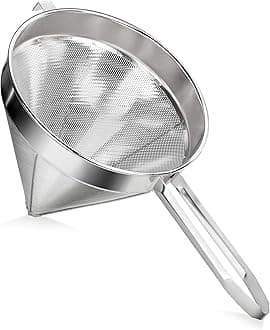 New Star Foodservice China Cap/Chinois Strainer, 18/8 Stainless Steel, 12-Inch, 3mm Coarse Perforations