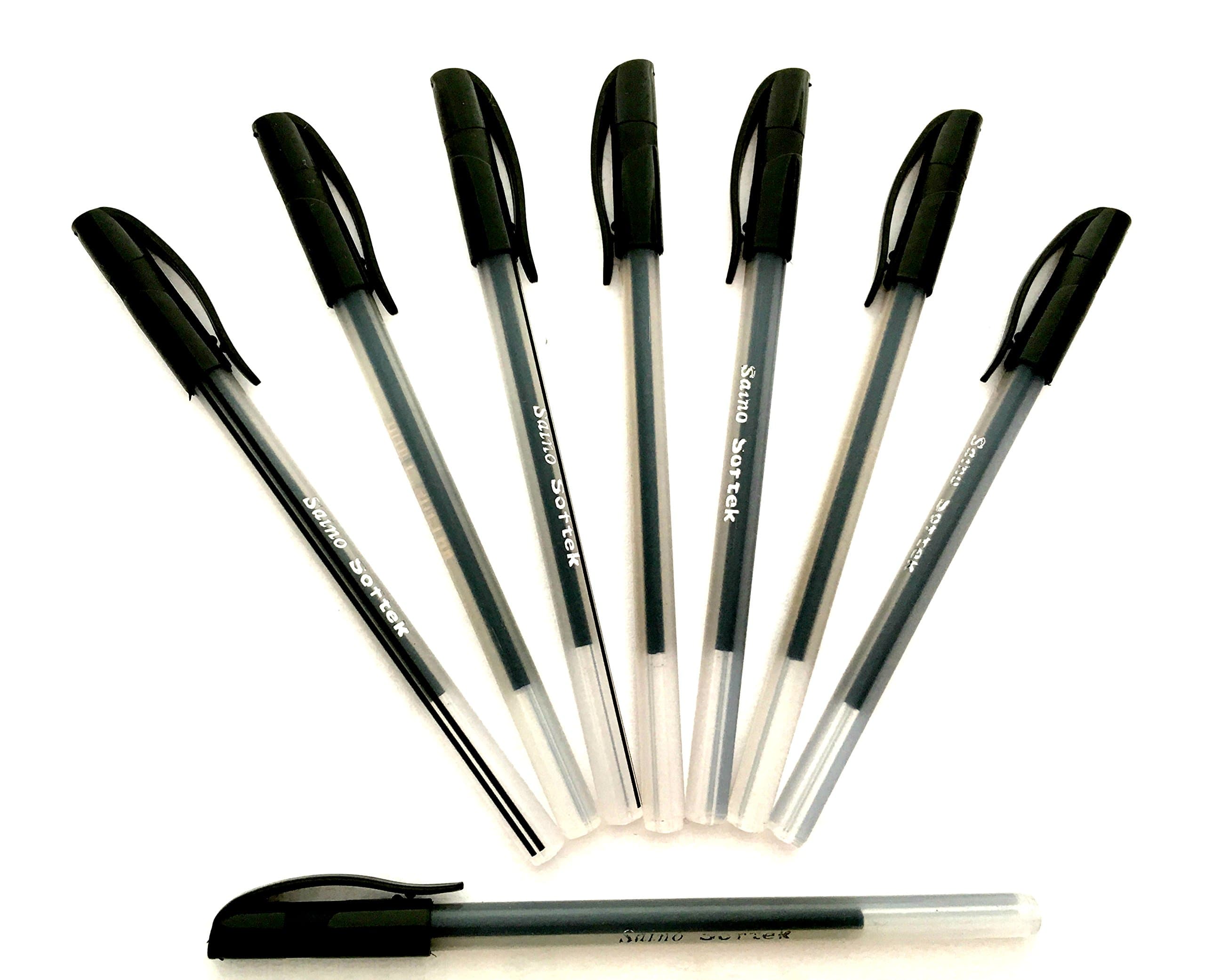 Saino softek 20 X Smooth Writing Black Ink Ball Point Pens (Non Refillable) Direct Ink Fill Technology Gives You Perfect Ink Flow For Smoothest Writing,Black,20 Count