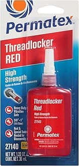 Permatex 27140 High Strength Threadlocker Red, 36 ml Bottle