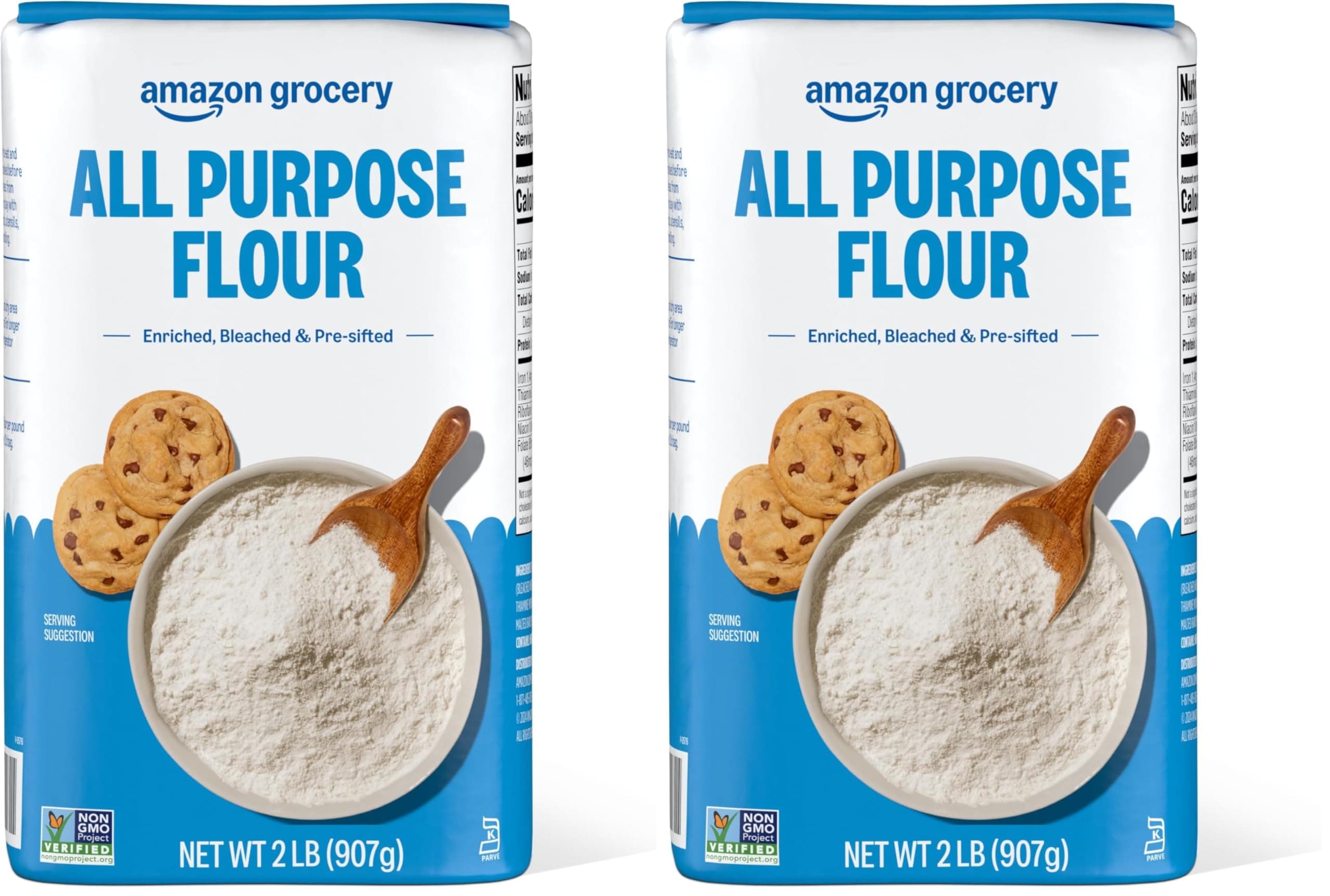 Amazon Grocery, All Purpose Flour, 2 Lb (Previously Amazon Fresh, Packaging May Vary) (Pack of 2)