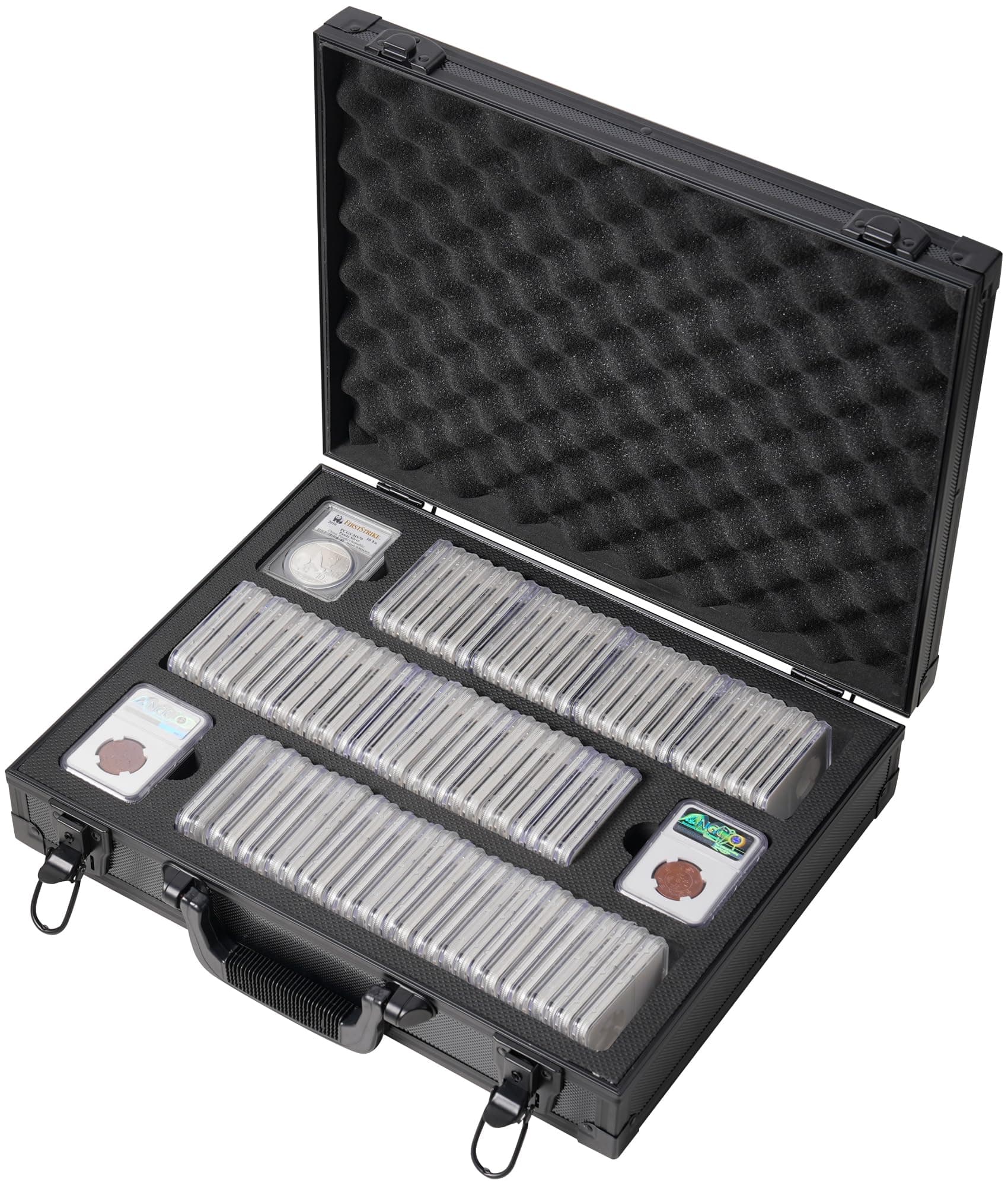 D DACCKIT Graded Coin Slab Case Compatible with NGC, PCGS Slab Coin Holders - Graded Coin Case for Storage, Transport, & Organization of Coin Collection