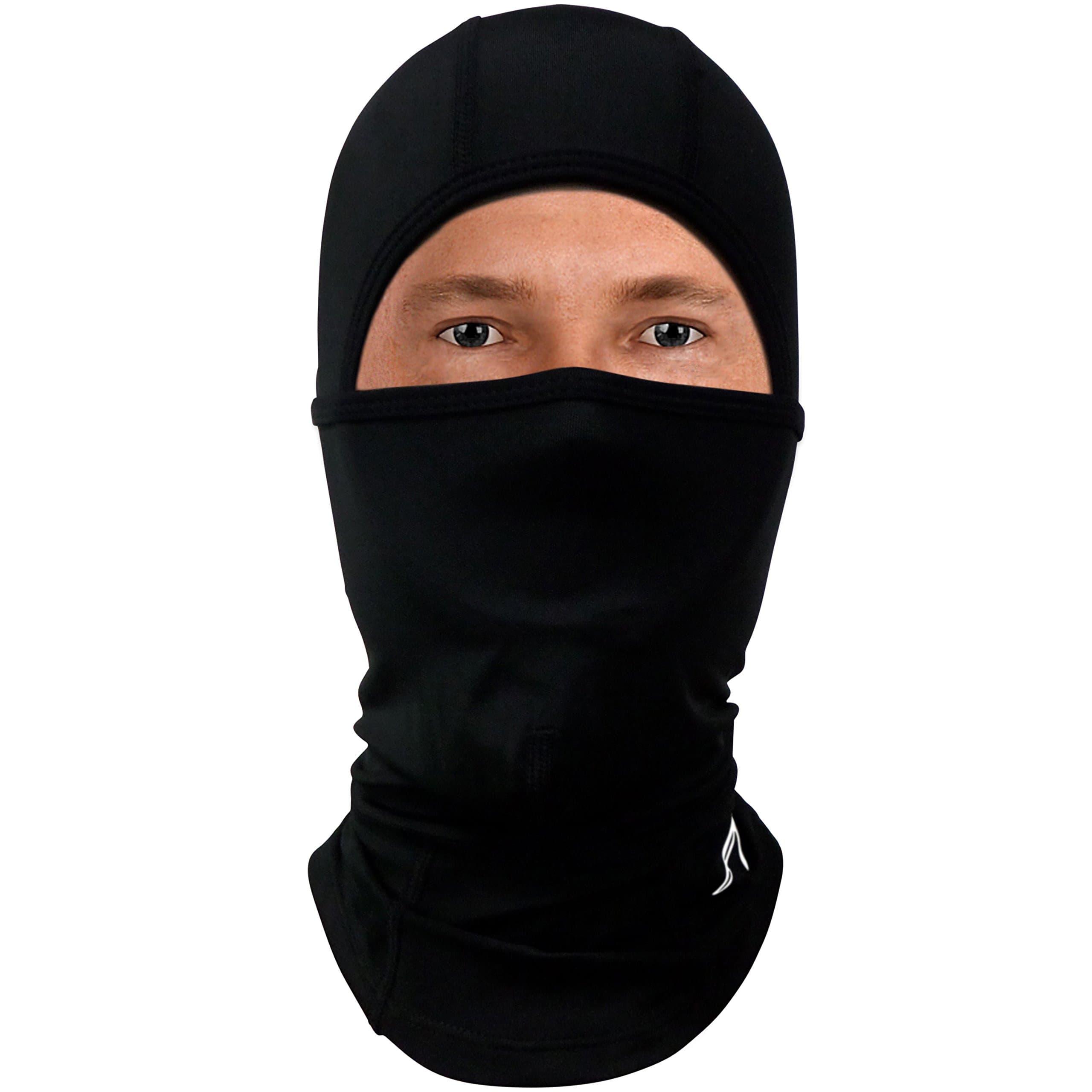 Balaclava Compression Face Mask - Best Wind, Cold & UV Protection For Men, Women, Kids - Breathable Winter Neck Warmer & Summer Use - Outdoor Sports, Motorcycle, Skiing, Snowboard (Black - M) CompressionZ