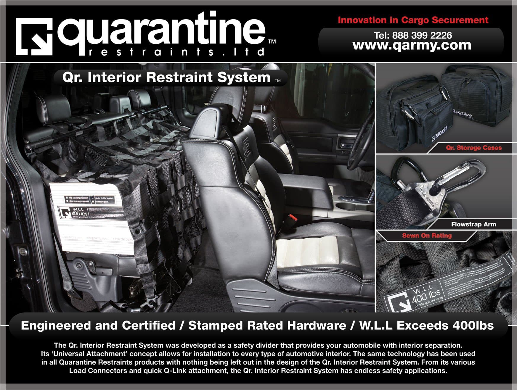 Quarantine Restraints 58-by-60 Inch Interior Divider Restraint System