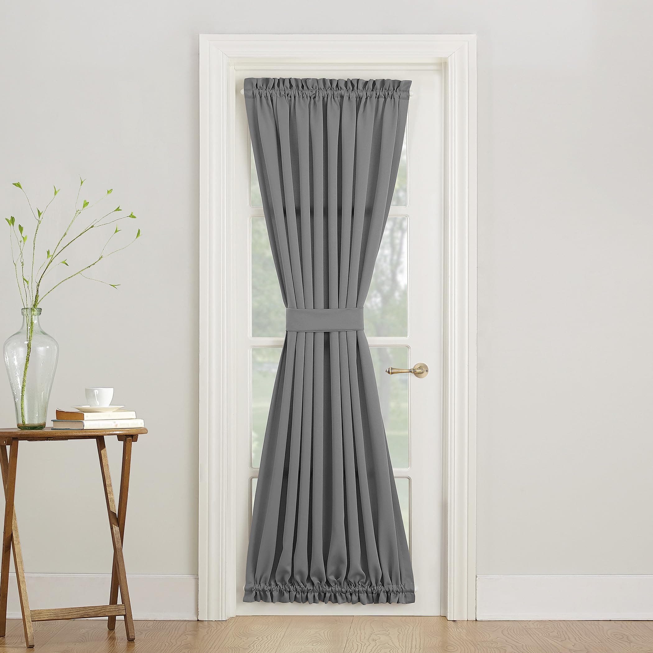 Barrow Energy Efficient Rod Pocket Door Curtain Panel, 54" x 72", Gray
