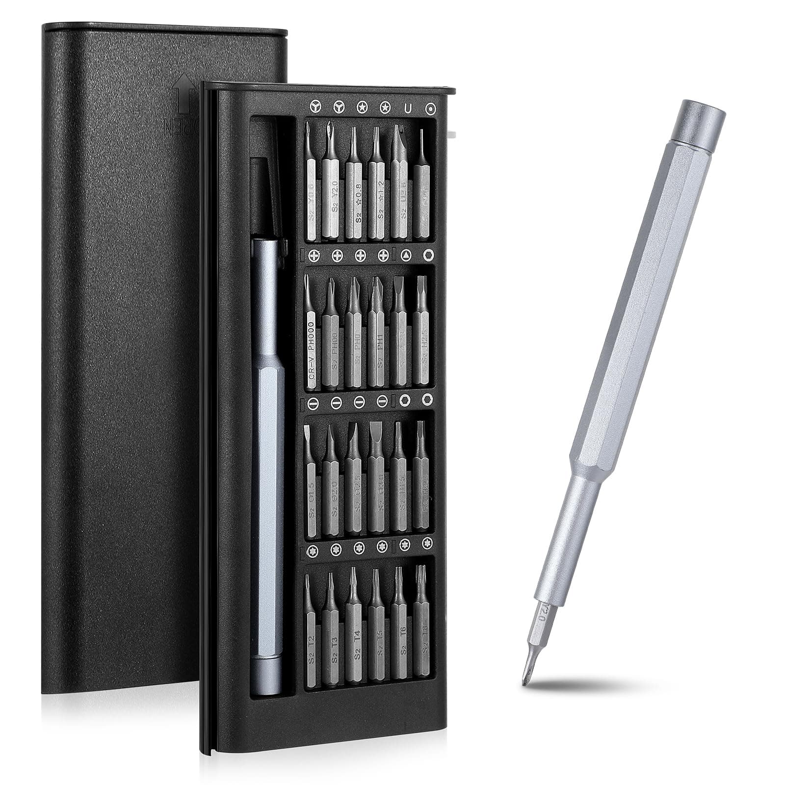 Oruola 25-in-1 Small Precision Screwdriver Set, Mini Screwdriver Set, Premium Precision Stainless Steel Screwdriver Set Fits Repair Watch, Laptop, Eyeglass, Camera, Men Gift Screw Driver