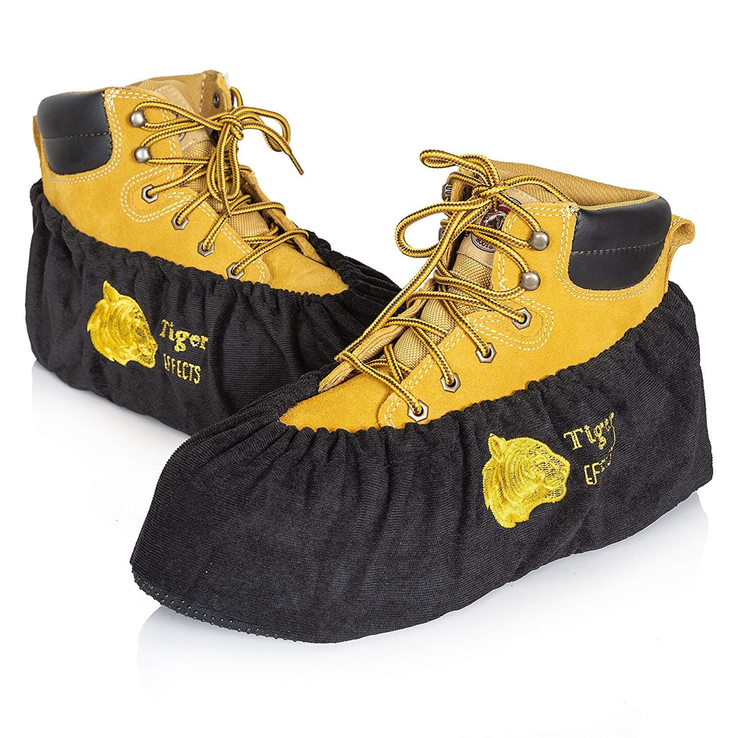 Premium Reusable Shoe Covers Slip-on Washable Work Boot Black Protectors