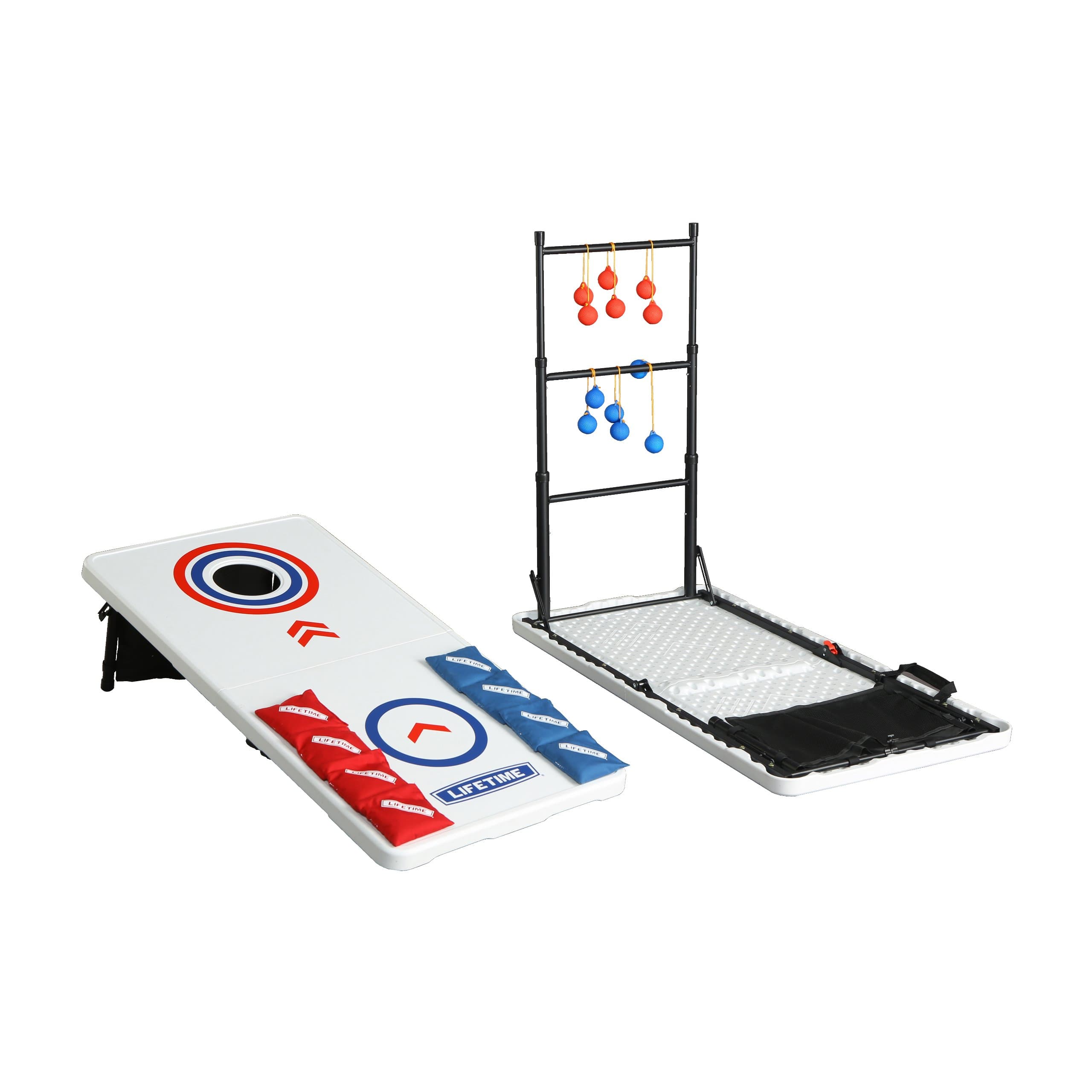 Lifetime Heavy Duty Cornhole, Ladder Golf Game and Table Combo Set