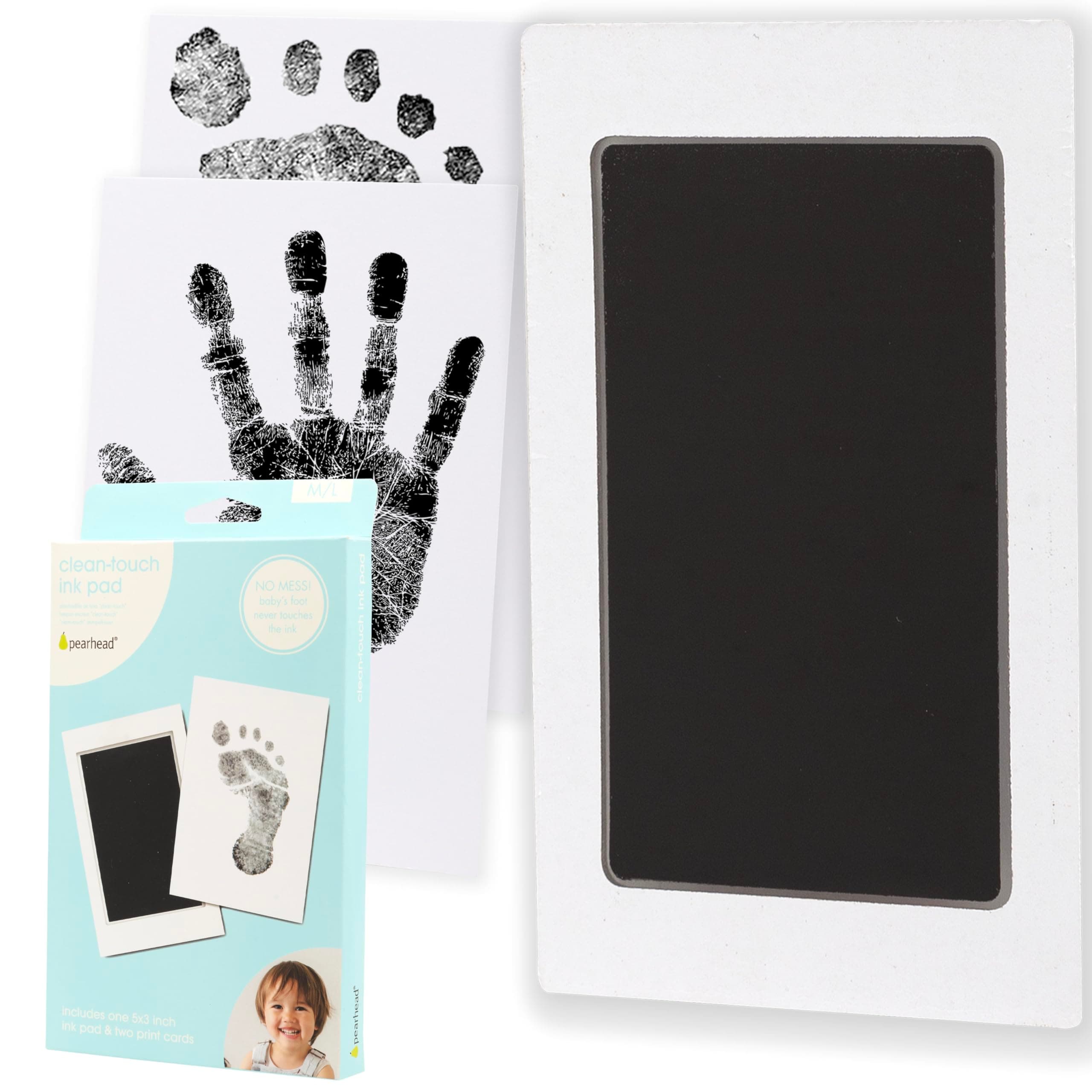 Clean-Touch Ink Pad - M/L Capture and cherish your little one’s prints forever with Pearhead's Clean-Touch Ink Pad. This medium to large ink pad achieves a highly detailed black print of your child.