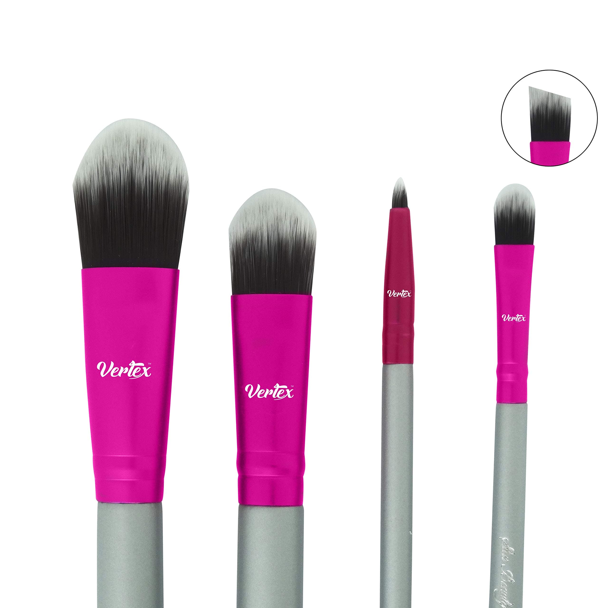 Concealer Brush For Eyes - Liquid Foundation Makeup Under Eye Brushes & Face Concealer Flat Mask, Pointed, Double Ended Small Liquid Applicator Contour Powder Mineral Make up Dense For Blending