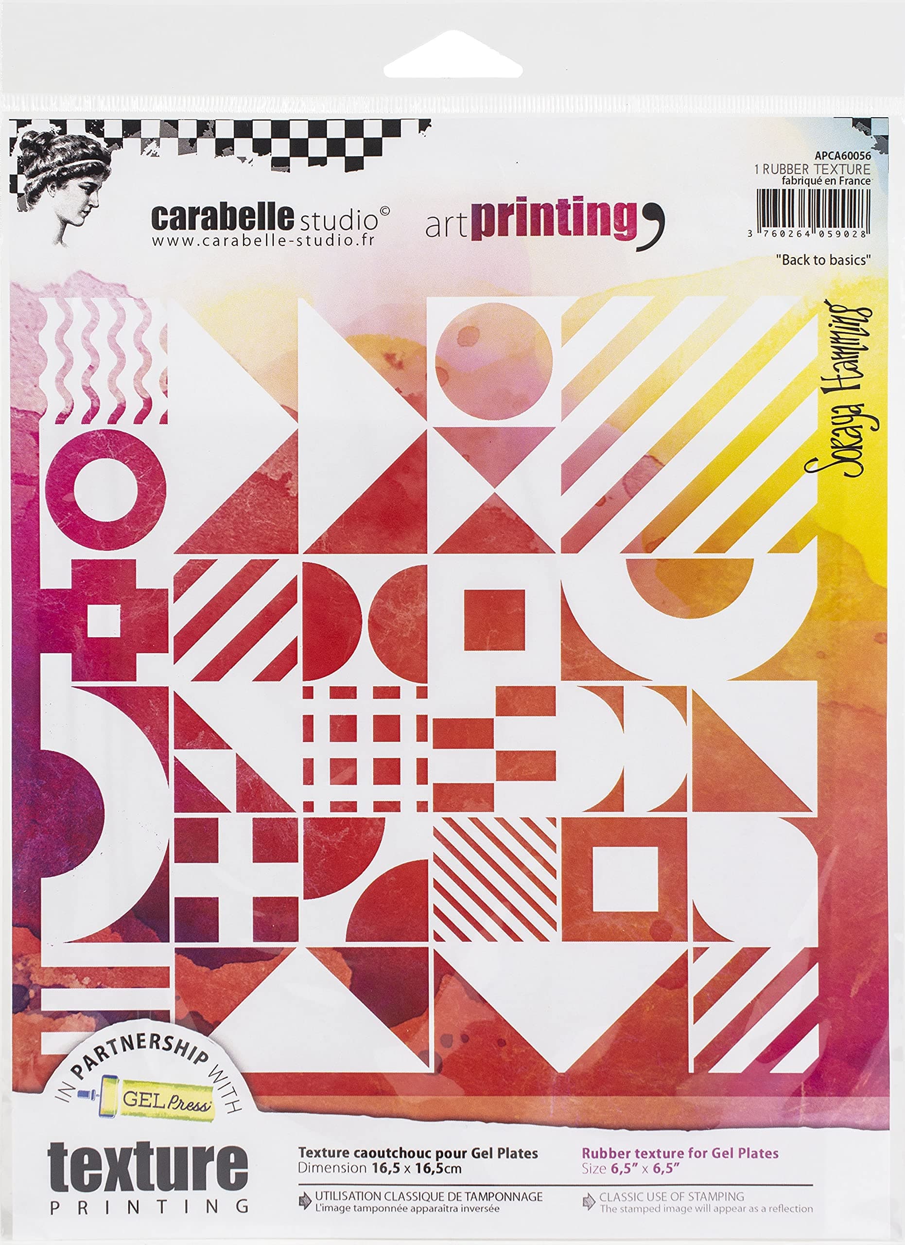 Carabelle StudioArt Printing Square Rubber Texture Plate-Back To Basics By Soraya Hamming
