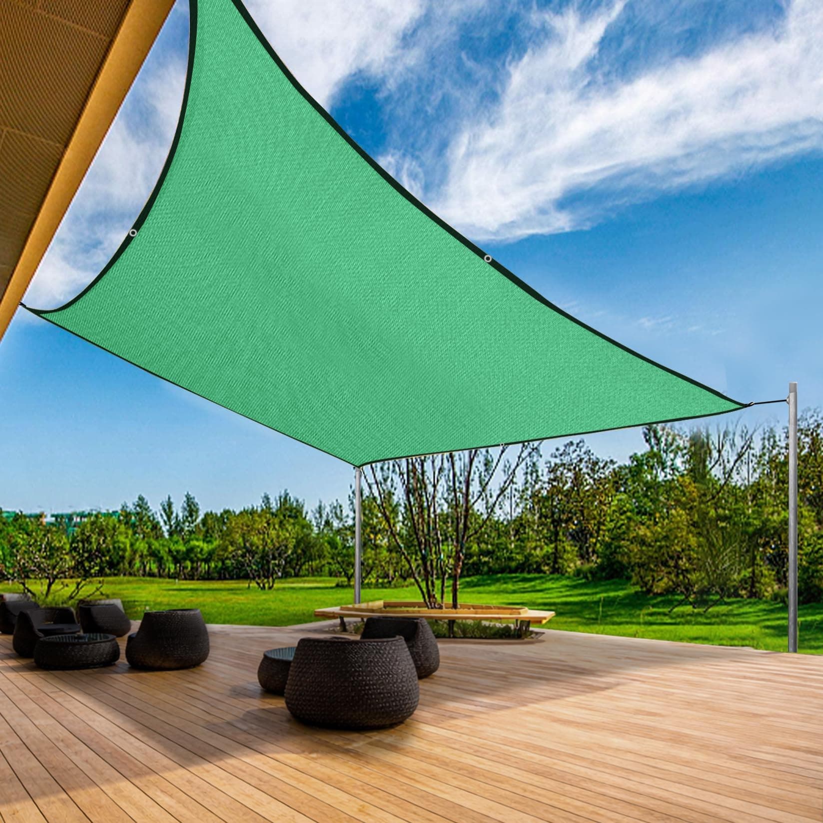 - Multipurpose Shade Net/Green Net - 75% Sunblock | UV Stabilized & Heavy Duty | Protection Net for Terrace, Lawn, Balcony & Greenhouse (10 ft x 10 ft) - Green