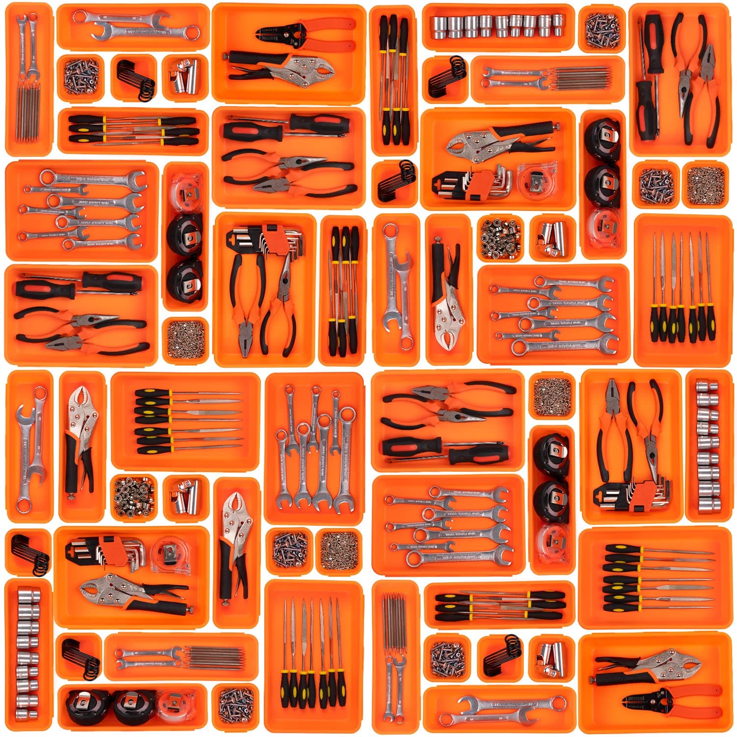 45PCS Tool Trays, Orange