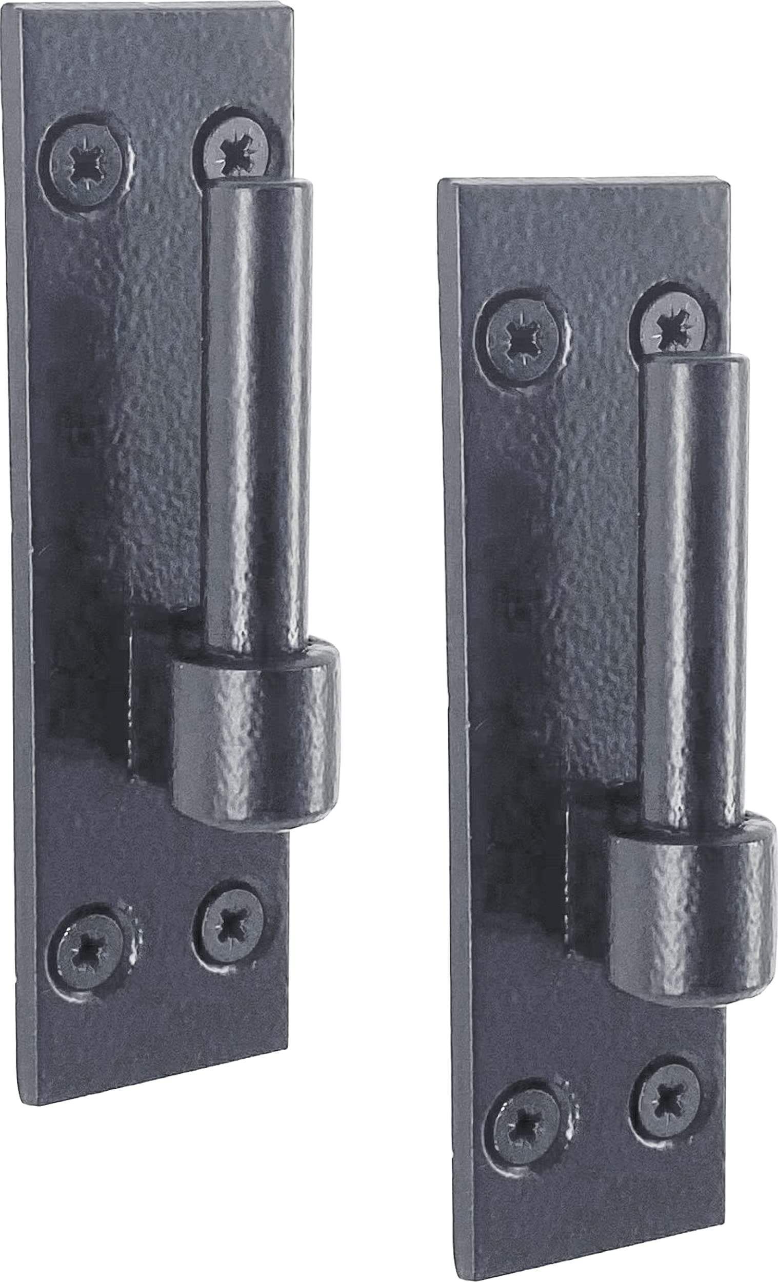 IRONTITE® 2 Pack Heavy Duty Gate Hinges with 12mm Pin and 12mm Eye Bolts | to Suit Wrought Iron Gates and Wooden Gates | Black Gate Hinges Hook On Plate Hinge Pins.
