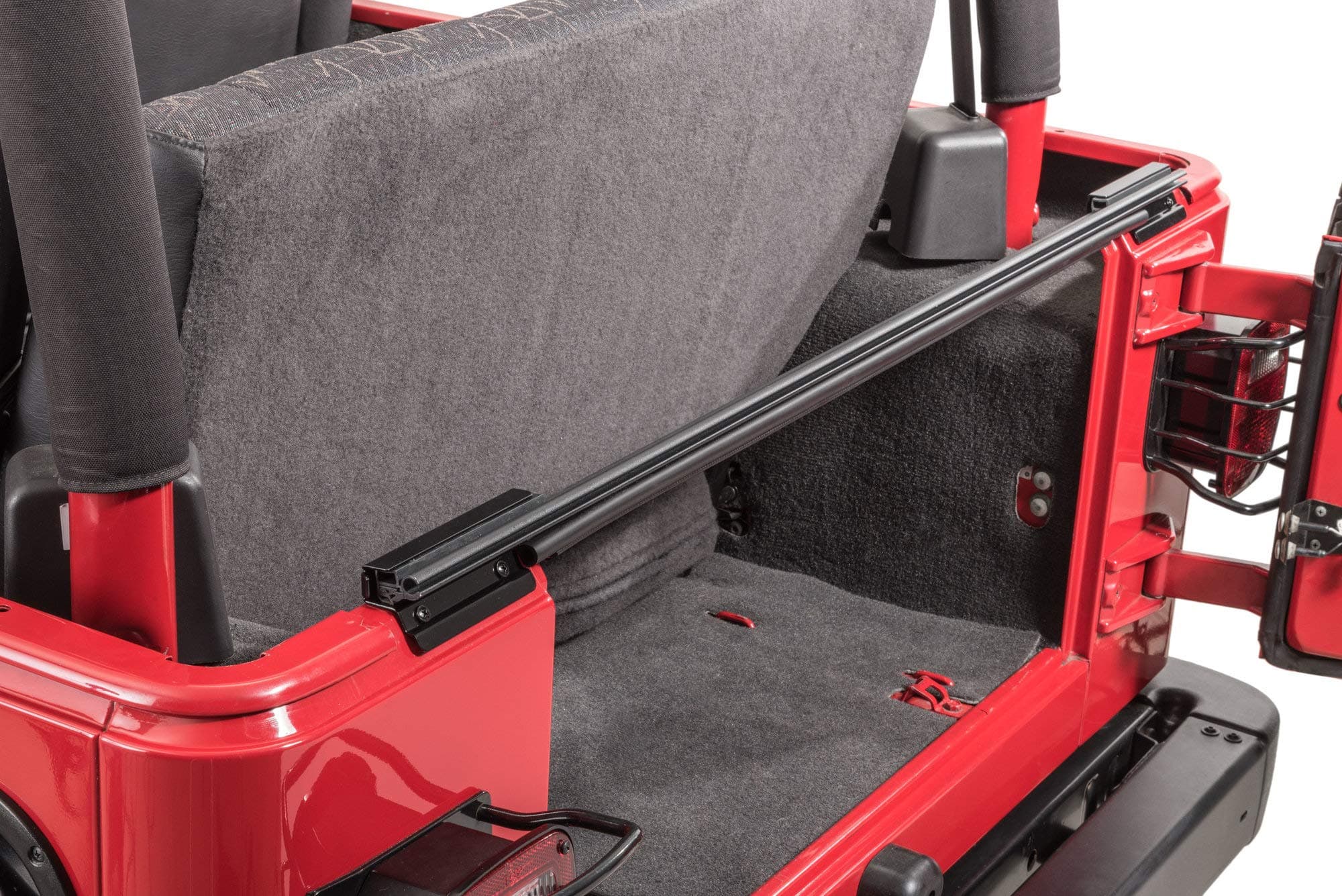 Replacement Tailgate Bar Kit - Fits Jeep Wrangler 1987-2006 YJ, TJ and Unlimited LJ - Compatible with Soft Tops and Tonneau Covers - Metal Construction with Durable Rubber Weather Seal