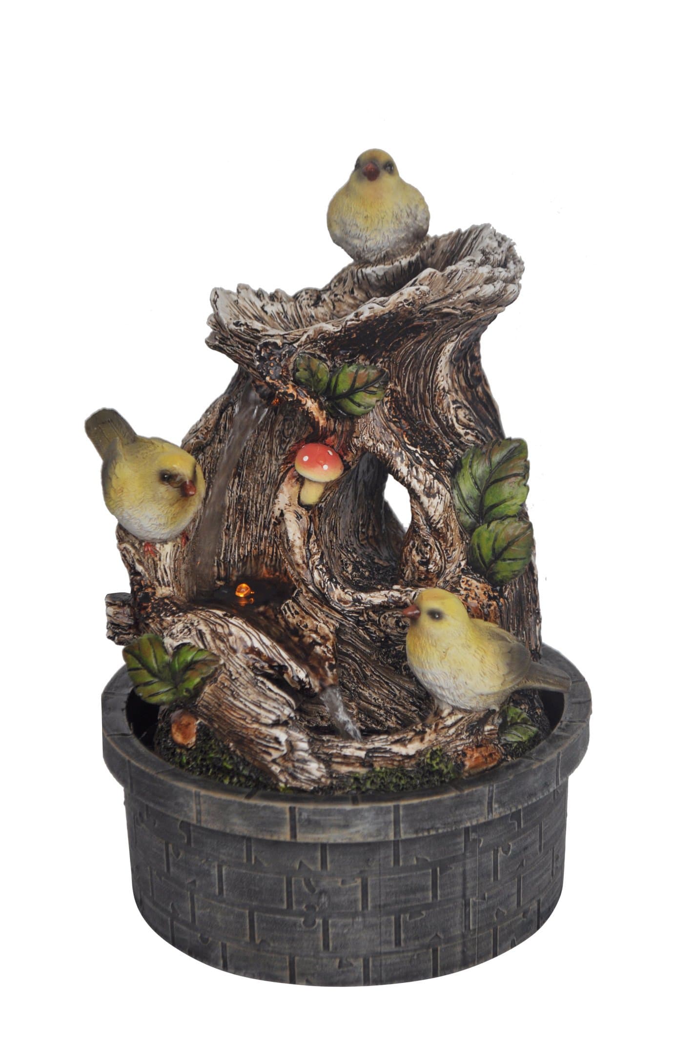 Waterfall Desktop Fountain with Birds - LED Lighting