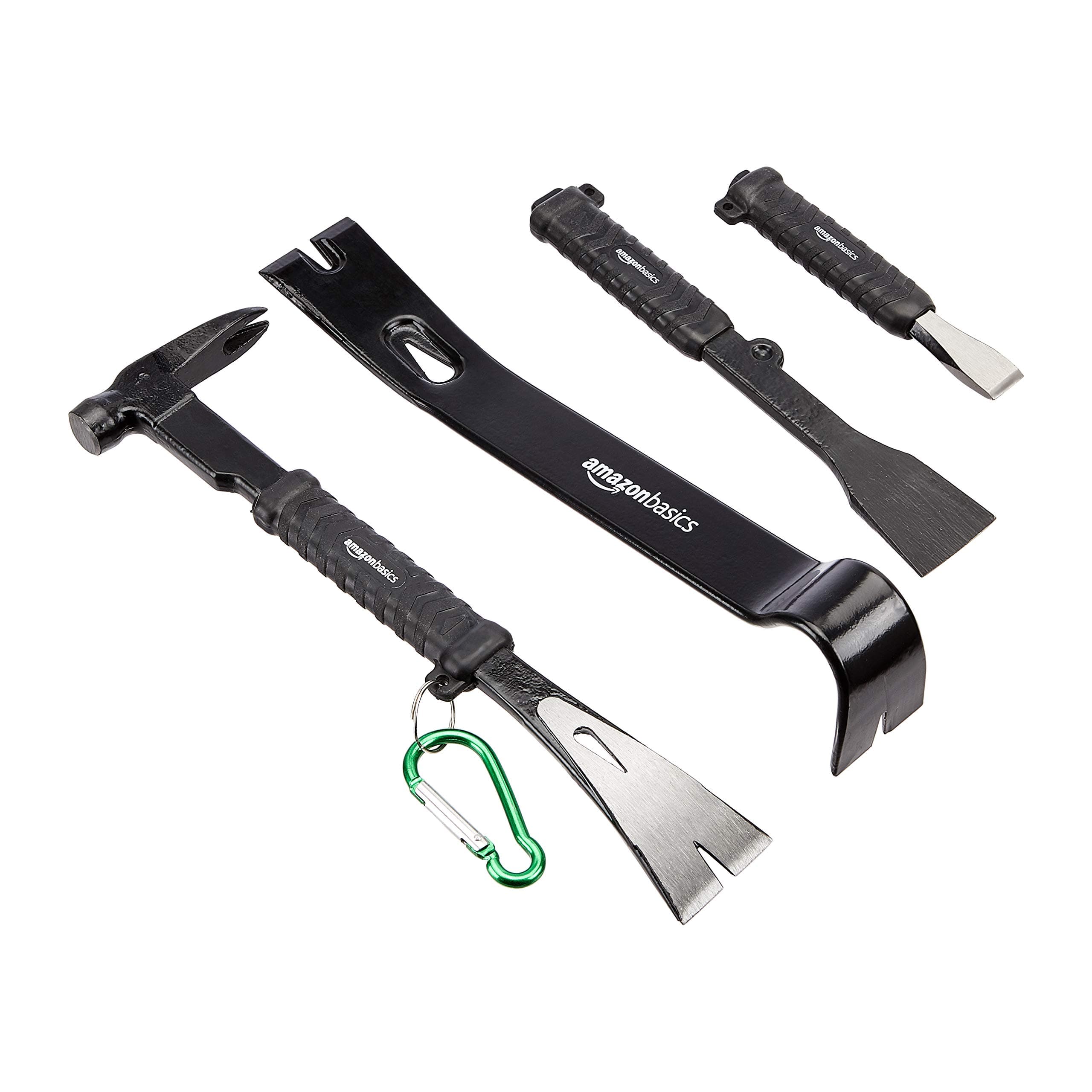 Amazon Basics Multi-Purpose Pry Bar and Nail Puller Set - 4-Piece