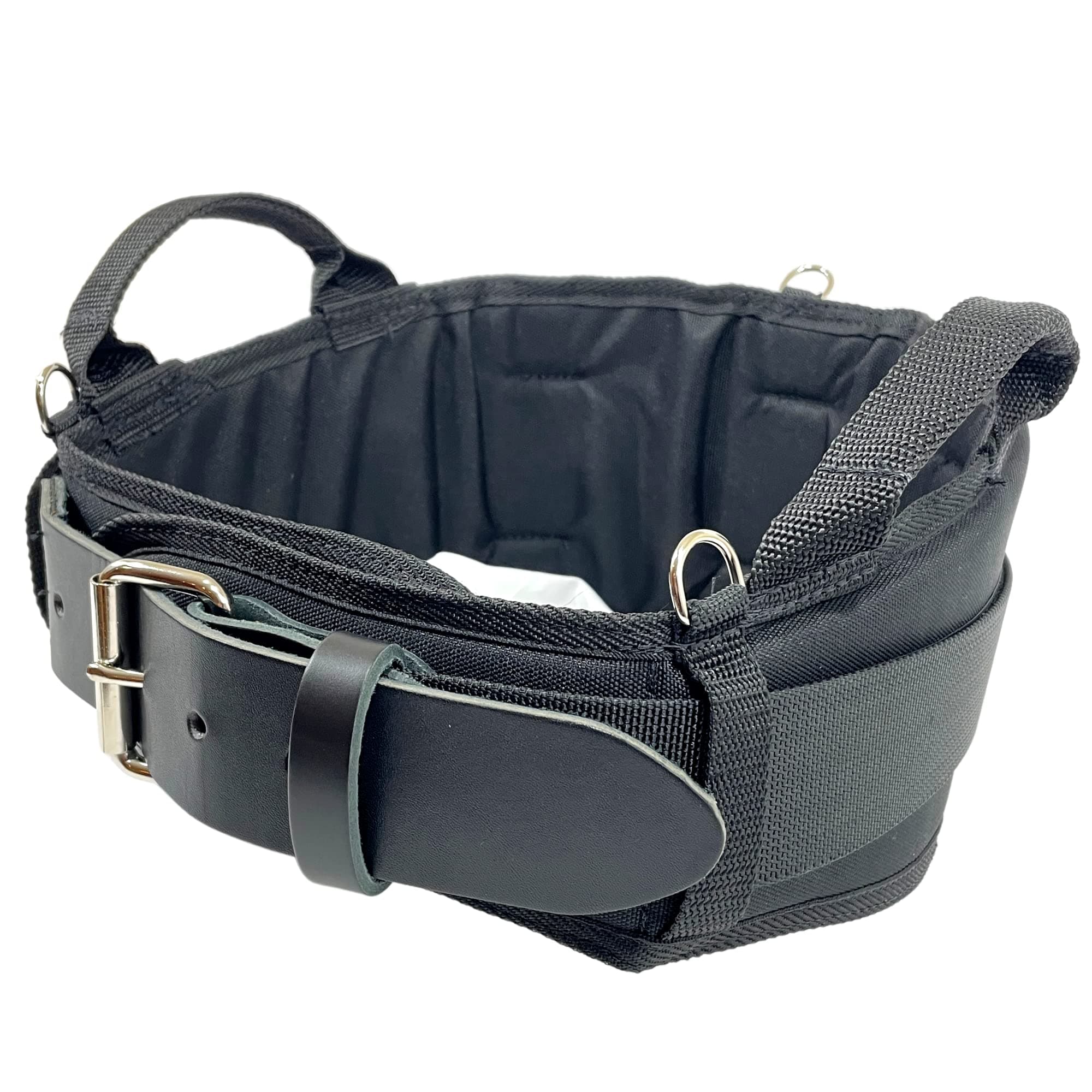 Boulder Bag MAX Comfort Back Support Tool Belt - Black. Metal Buckle with Leather tip, (Small 24-27 Inch Waist) Made in the USA