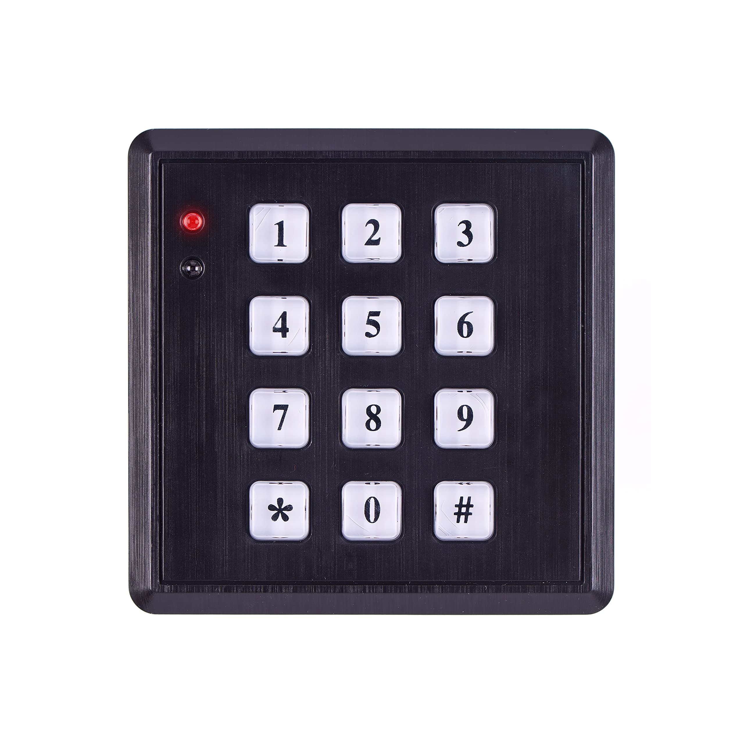 SABRE Fake Security Keypad with Green Light Up, Low Light Sensor, Red LED Flash, Weatherproof, Realistic Design - Black