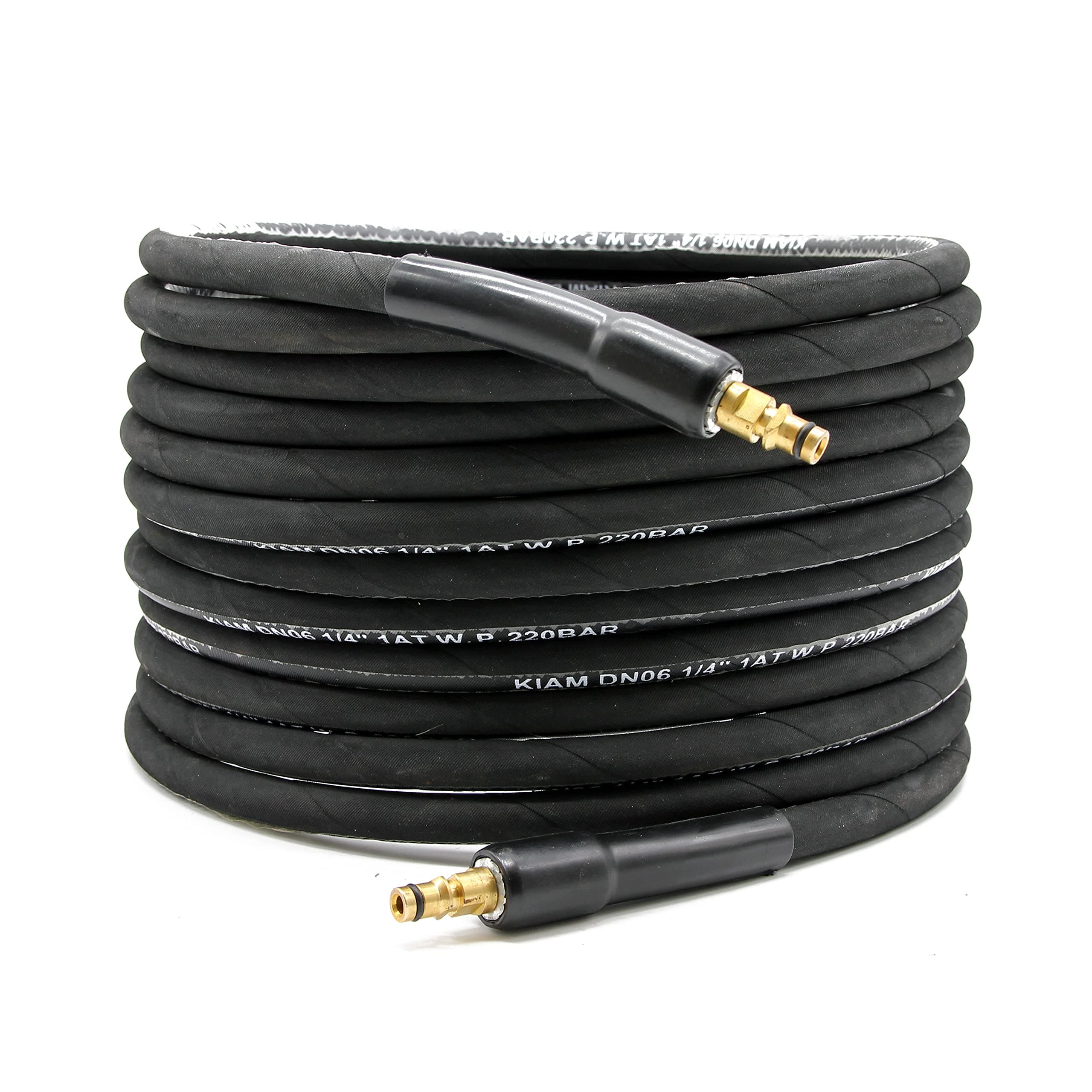 Equip2clean 10m Heavy Duty Click Type Pressure Washer Hose | Wire Braided High Pressure Hose 220 Bar | Compatible for Karcher K Series Pressure Washers | Quick Connect Bayonet Fittings