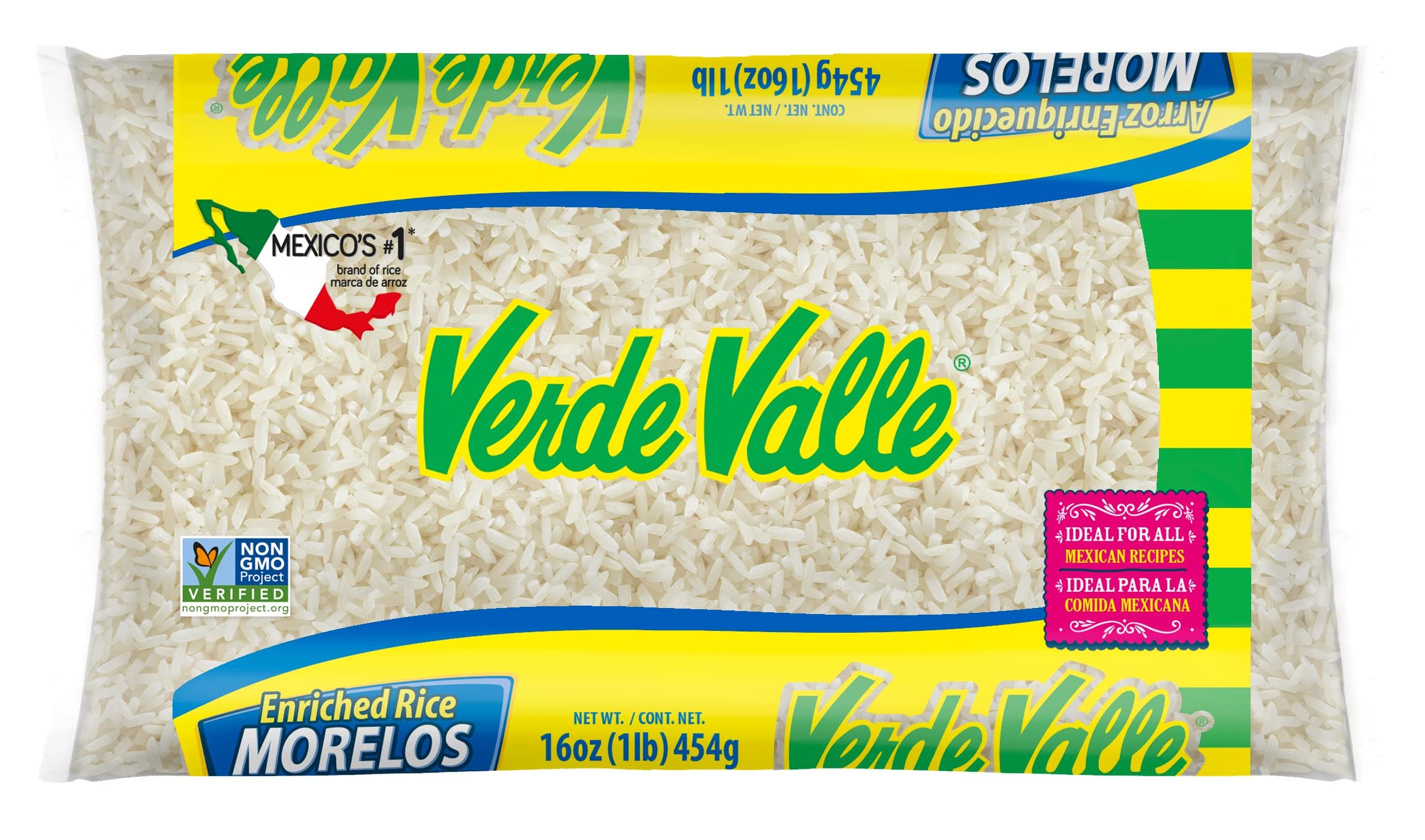 Morelos Long Grain White Rice Bag 1lb (1 pack), Enriched Long Grain Mexican Rice, Dry Arroz Pantry Staple for Sides and Meals, Non Perishable Food