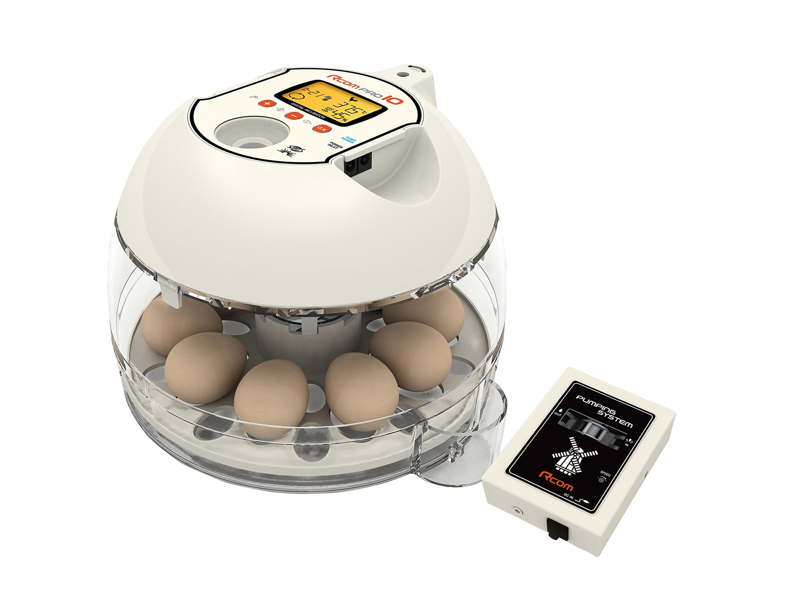 R-Com PX-10P Plastic/Metal Model 10 Pro Automatic Digital Auto-Turning Egg Incubator Plus with APS