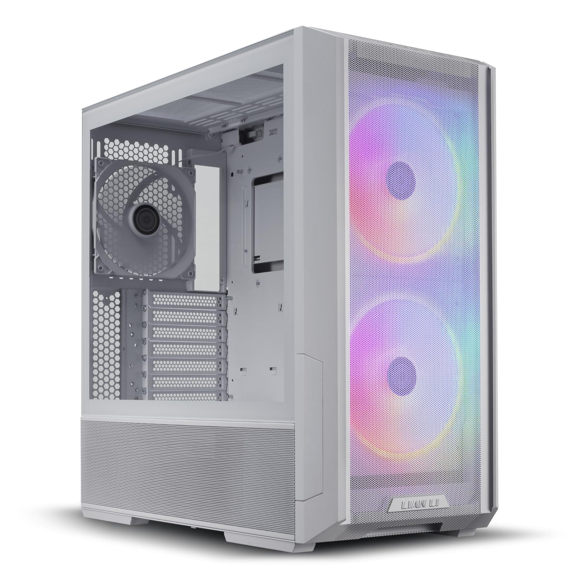 Lancool 216 Mid-tower case with high cooling performance - Includes dual front 160MM PWM fans and 1 rear 140MM PWM fan - Airflow focused - Up to 10 fans (LANCOOL 216R-W WHITE)
