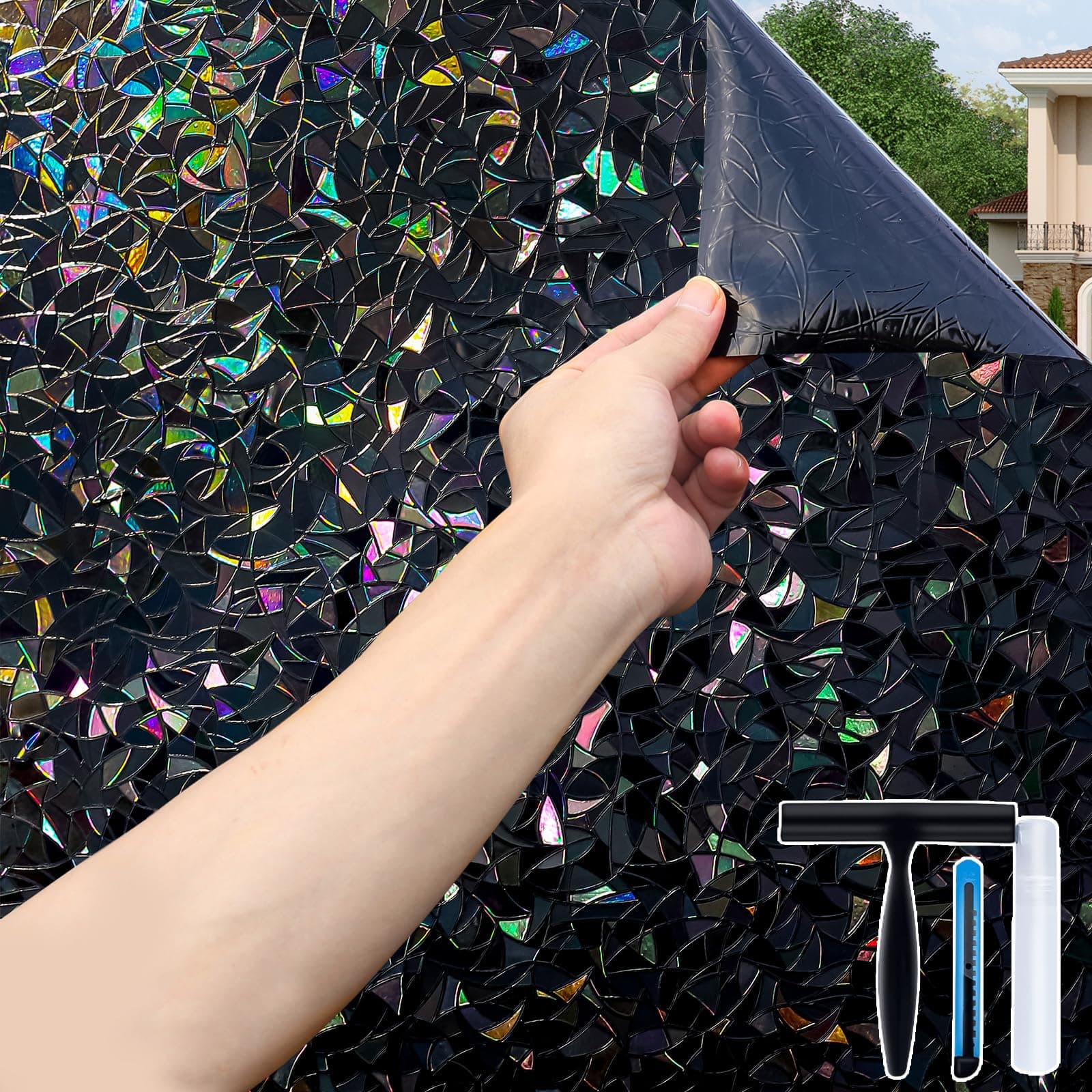 Blackout Rainbow Window Film