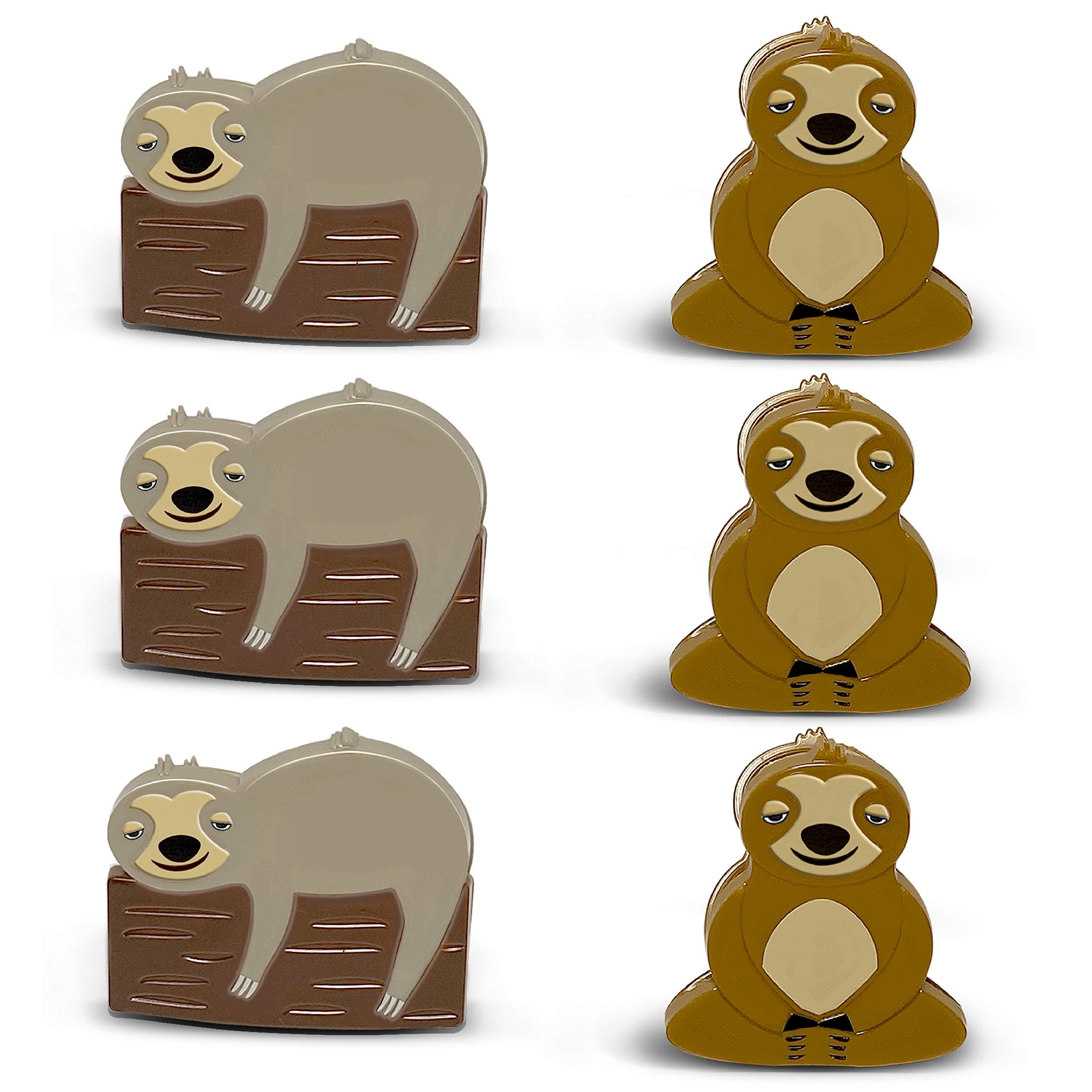 6 Pack Sloth Bag Clips, Kitchen Chip Clips Set, Tight Seal for Food Bags, Air Tight Snack Bag Grip, Multipurpose Bag Clips for Food Storage, Woodland Sloth Animals