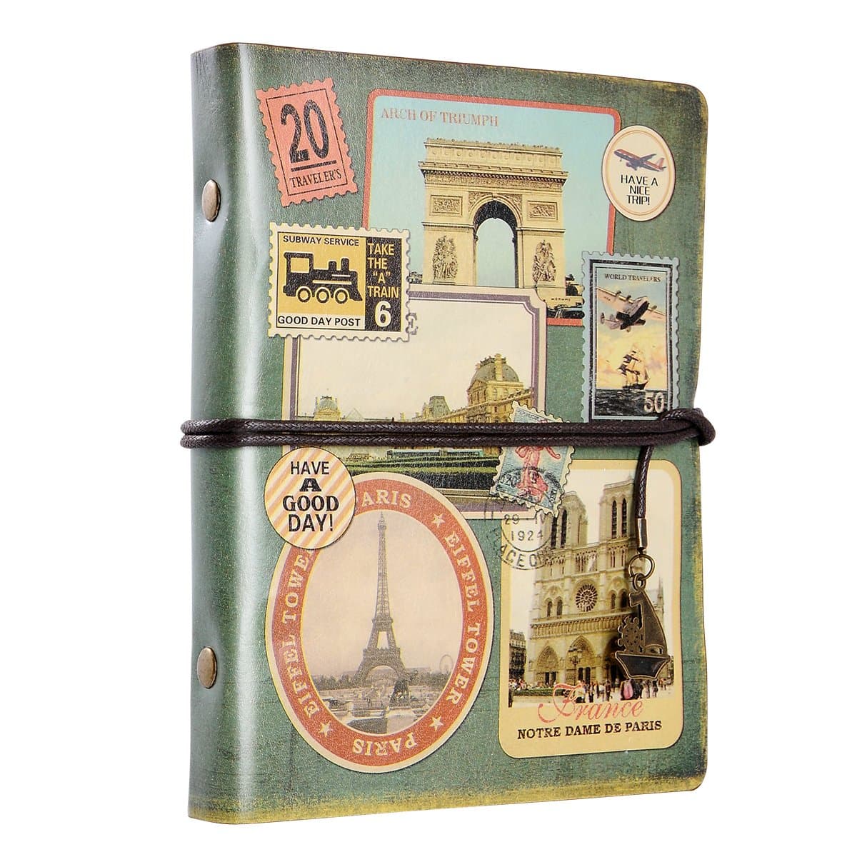 Leather Bound Journal Vintage Leather Notebook Antique Writing Journal Handmade Leather Bound Notebook, Best Gift for Art Sketchbook, Travel Diary & Notebooks to Write in (Building) Office Product