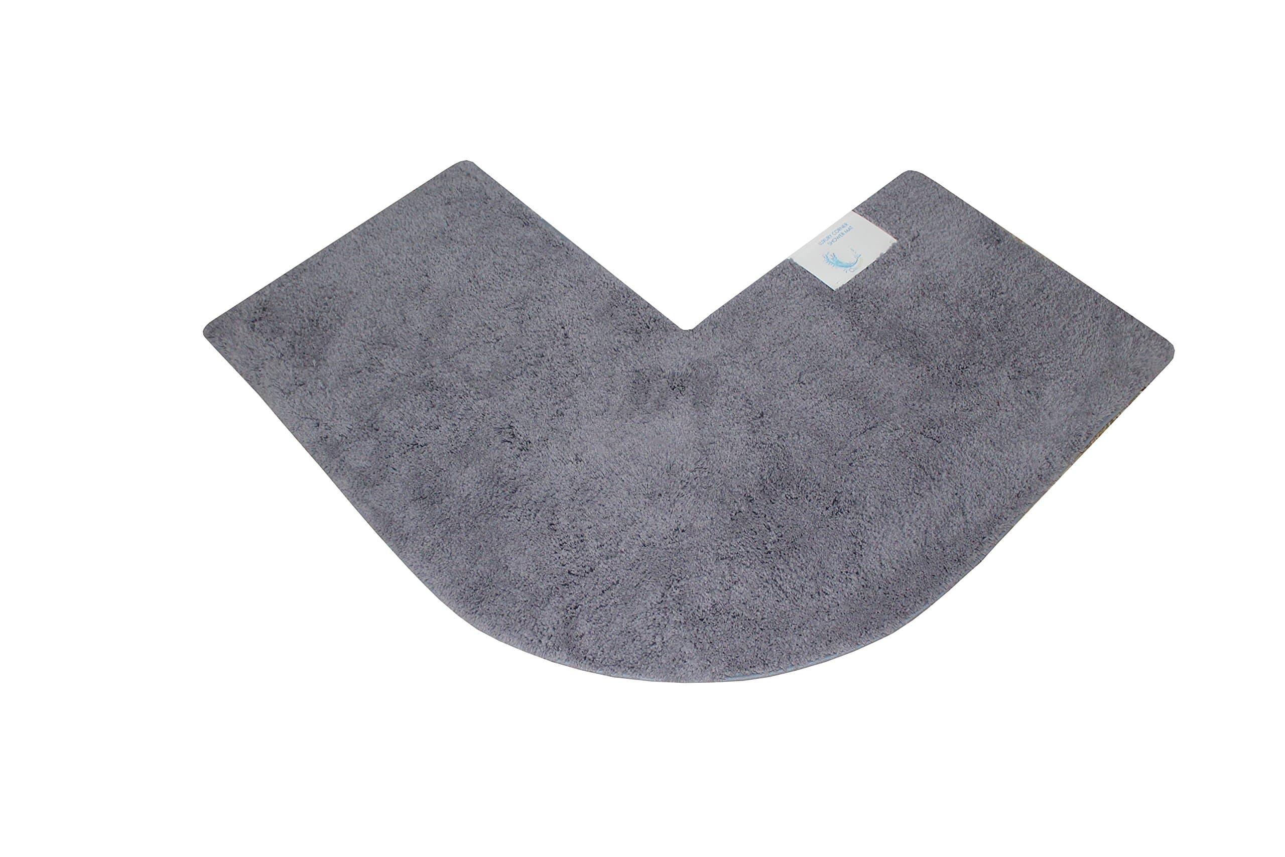 Cazsplash Luxury Microfibre Non Slip Quadrant Corner Shower Mat (Grey)