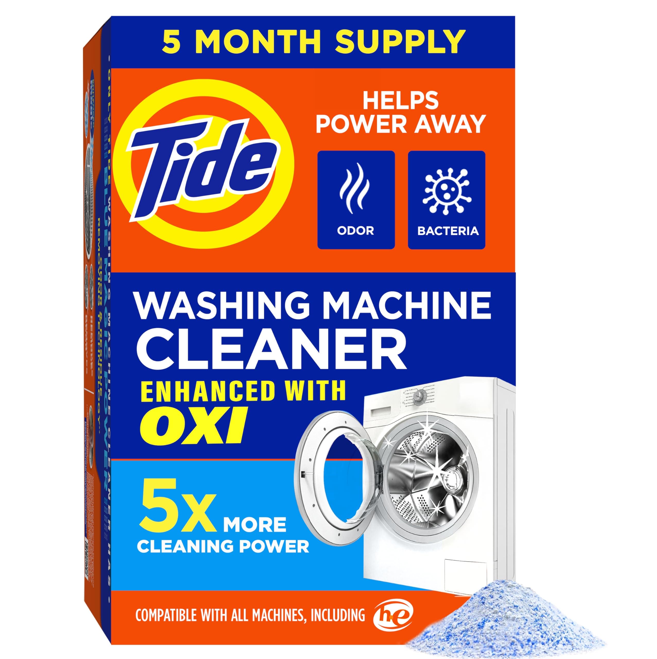 Tide Washing Machine Cleaner Front and Top Loader Machines, 5 Count Box