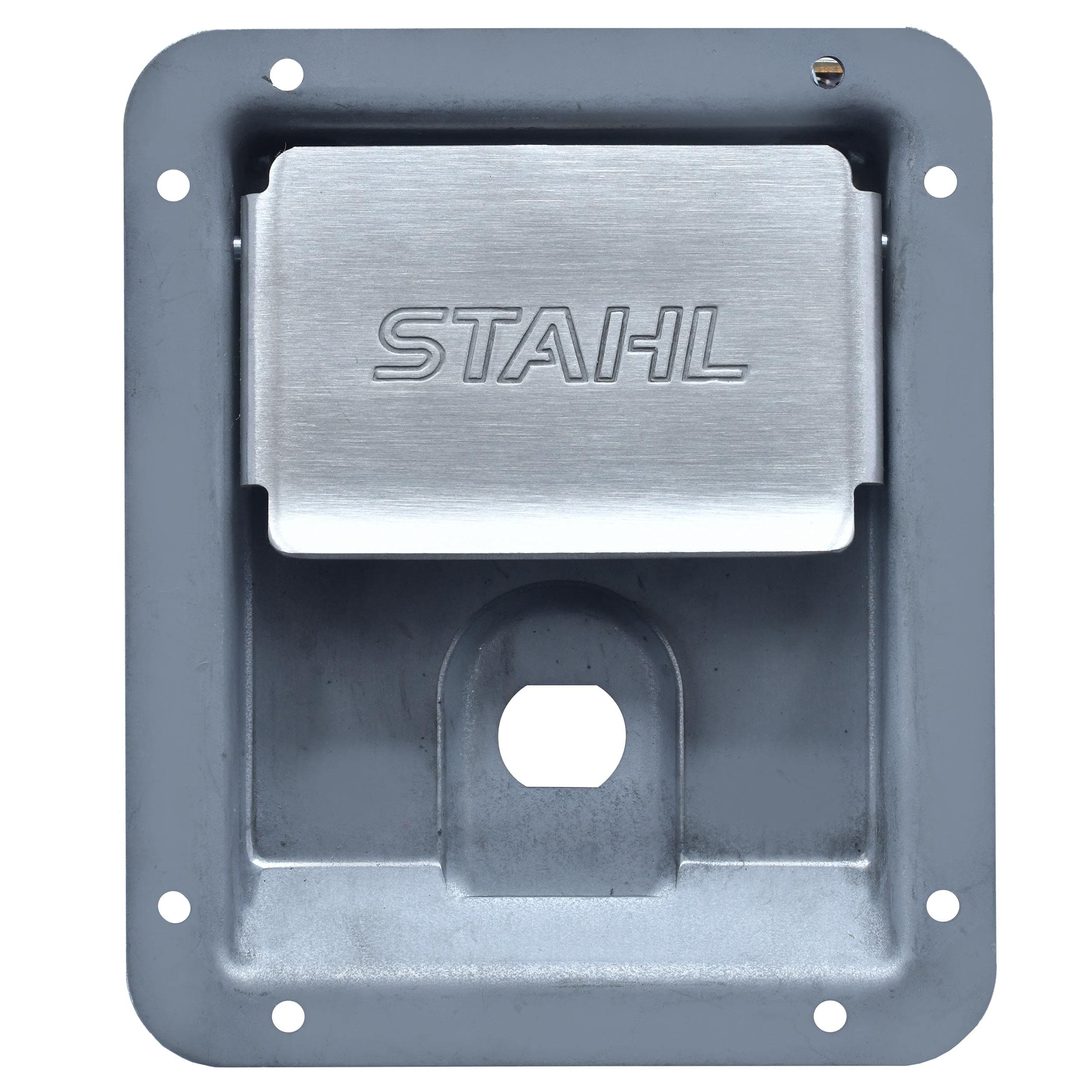 Stahl - 62013-001-KIT - Replacement Rivet-On Rotary Paddle Latch Kit with Stainless Steel Handle and Unpainted Latch Pan